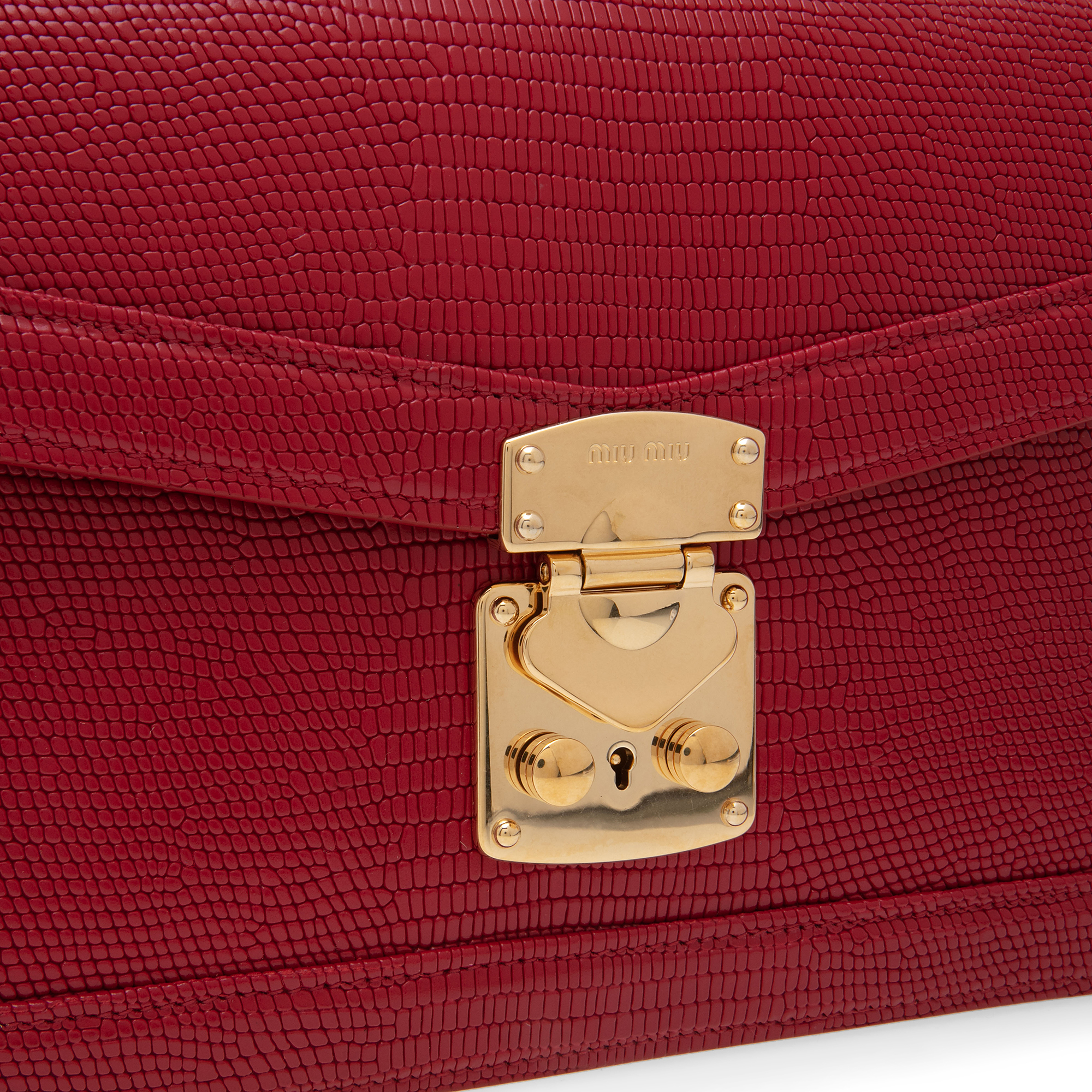 

Miu Confidential velvet and ayers bag, Red