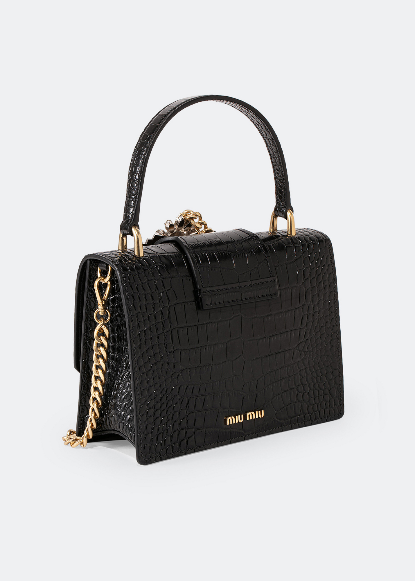 

Miu Lady leather handbag, Black