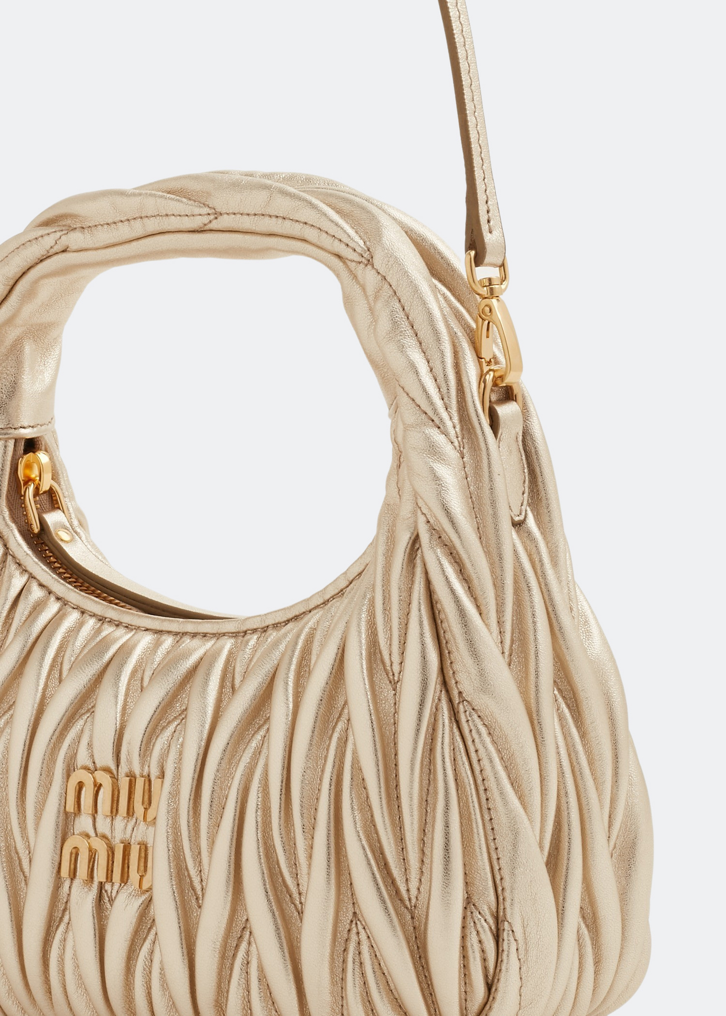 

Matelassé shoulder bag, Gold