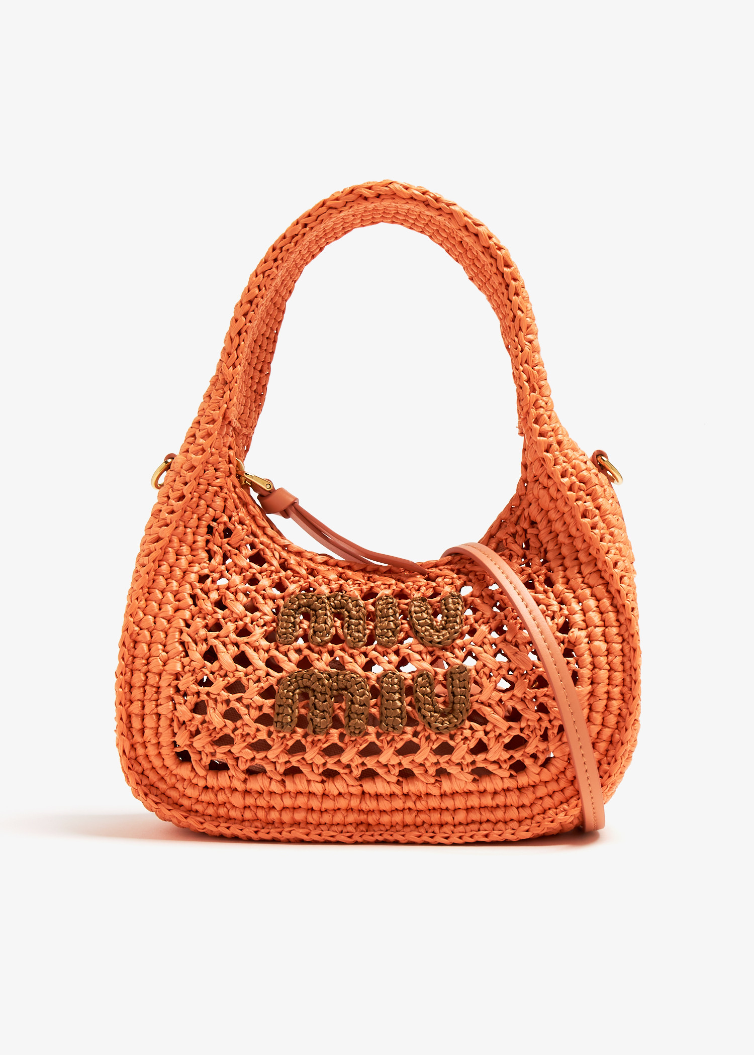 

Wander raffia hobo bag, Orange