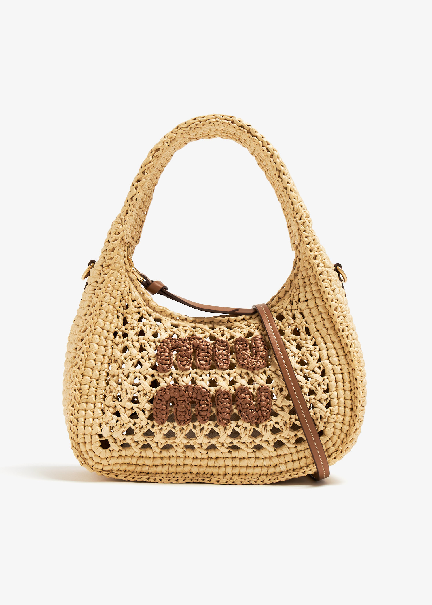 

Wander raffia hobo bag, Beige