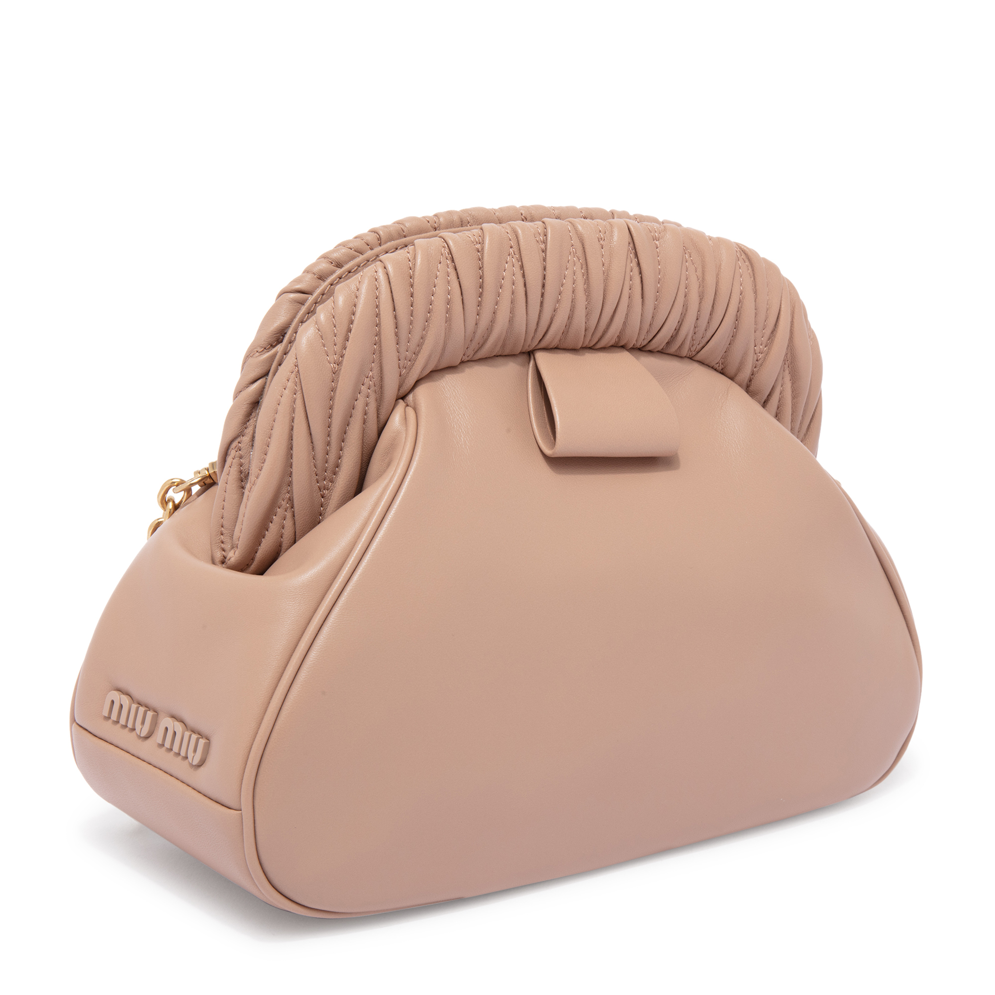 

Nappa leather clutch, Beige