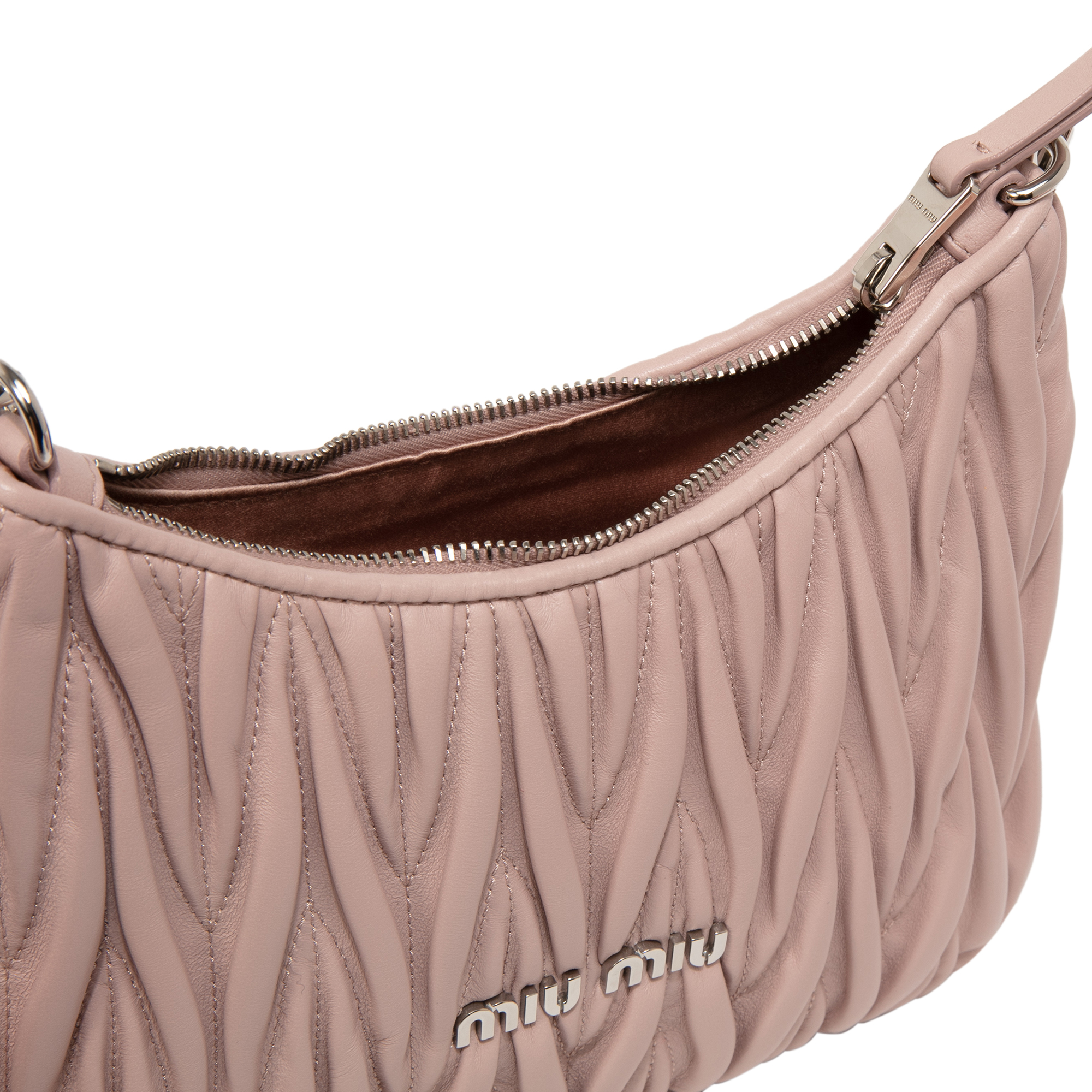 

Matelassé nappa leather shoulder bag, Pink