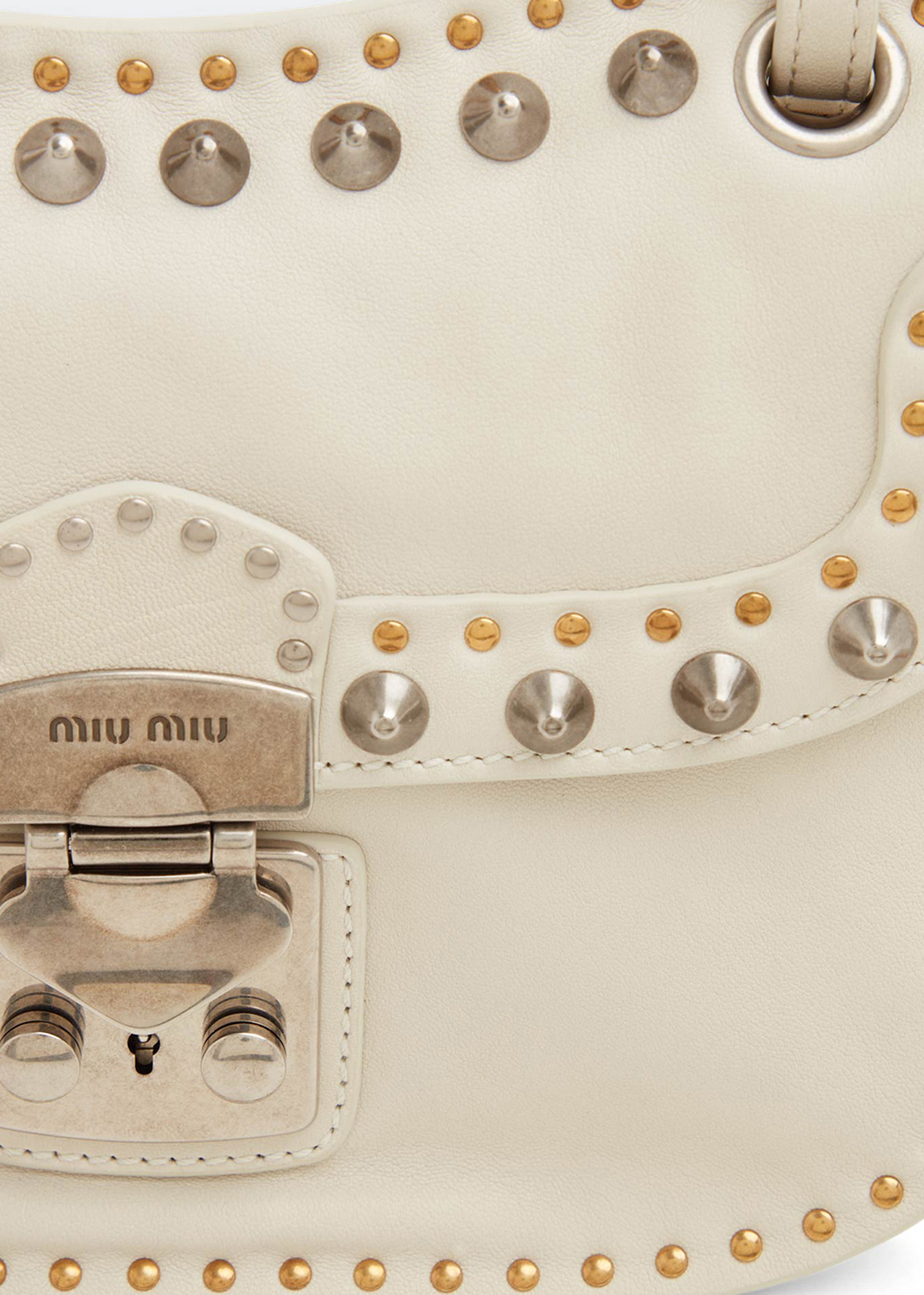 

Studded shoulder bag, White