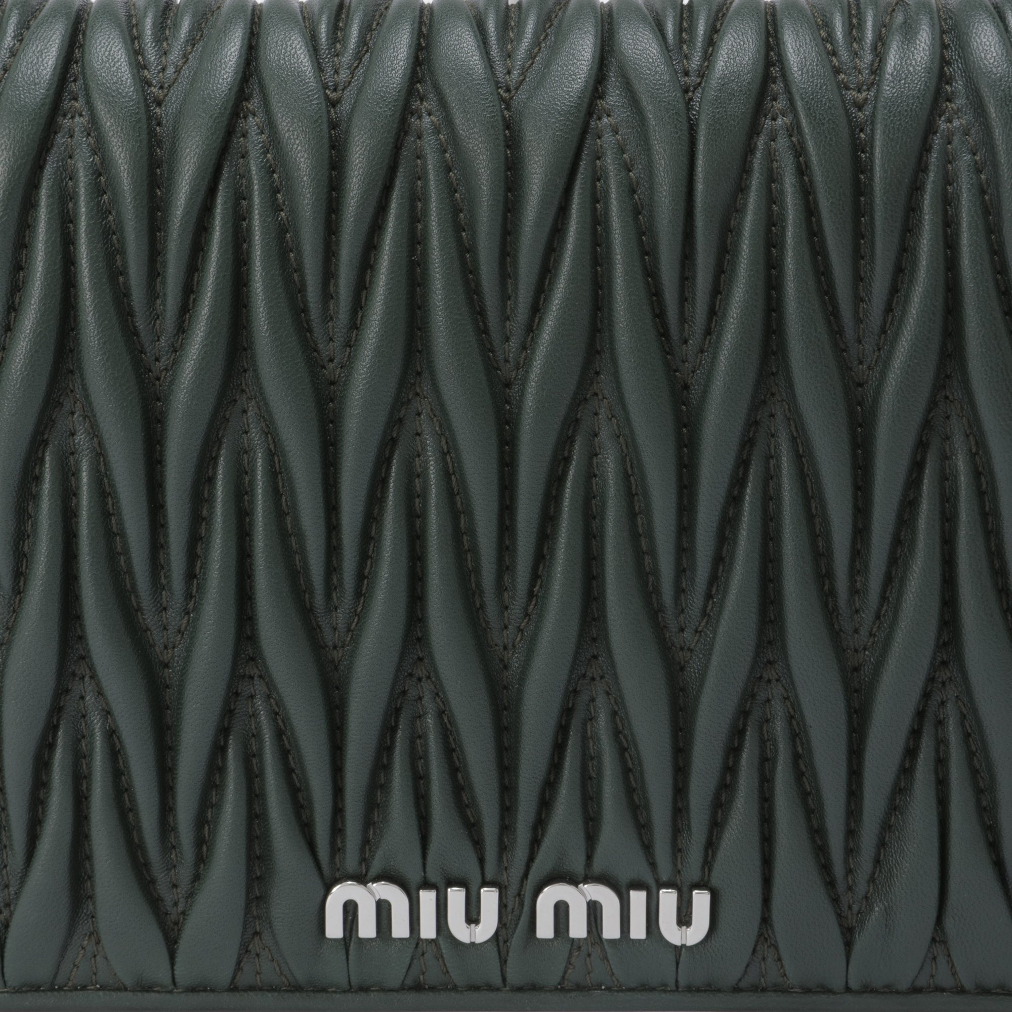 

Délice Miu matelassé leather bag, Green