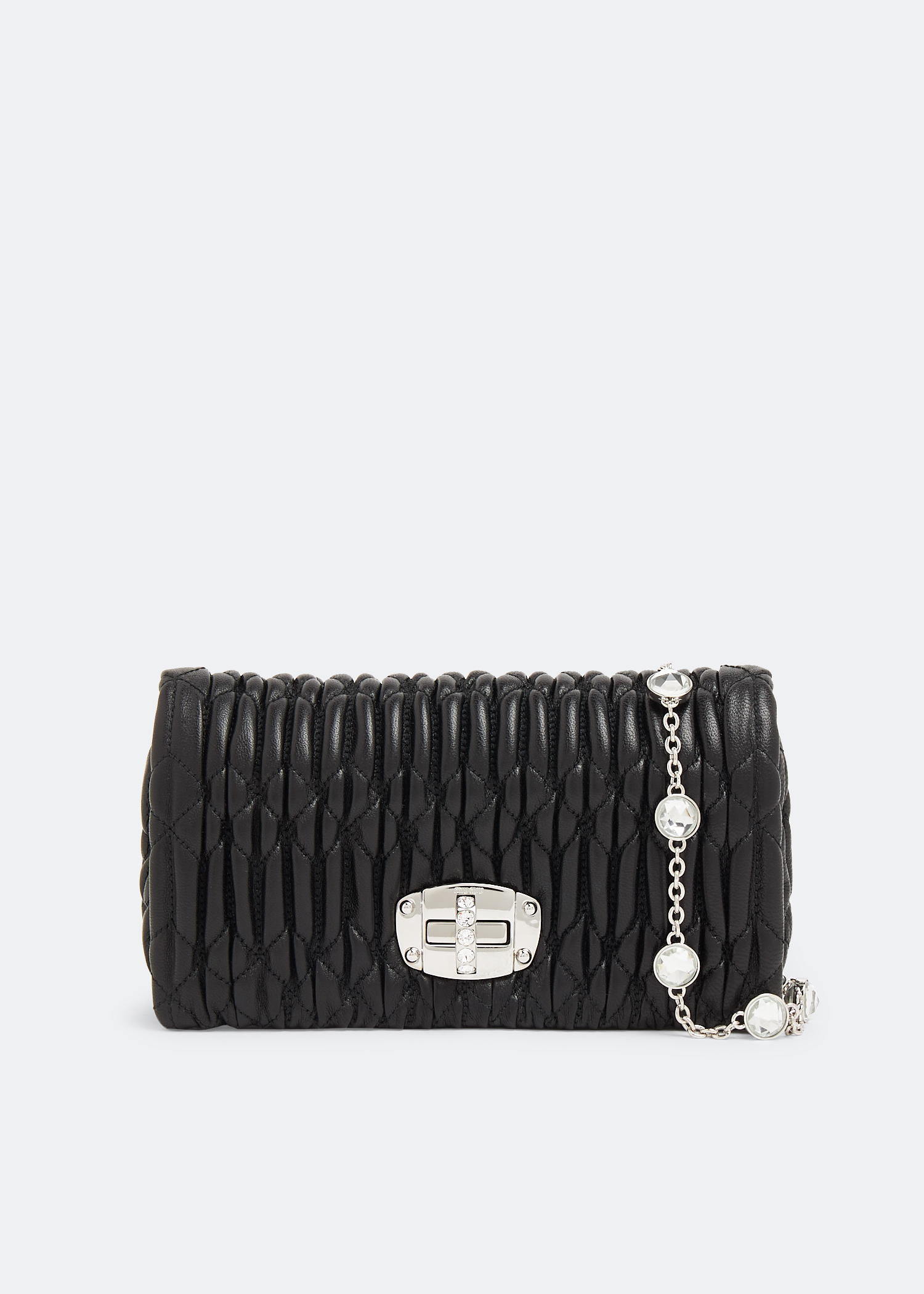 

Miu crystal leather mini-bag, Black