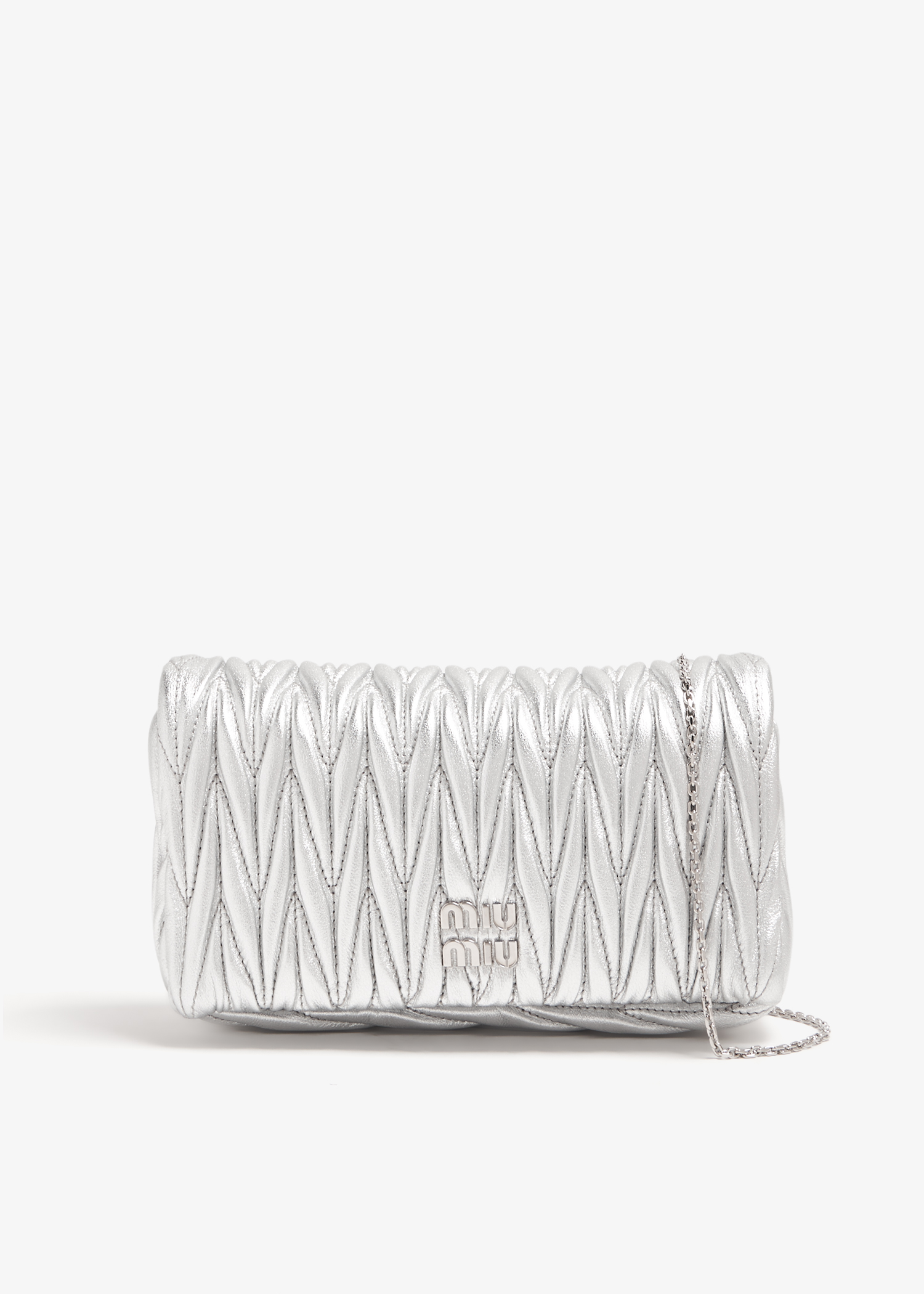 

Matelassé leather mini bag, Silver