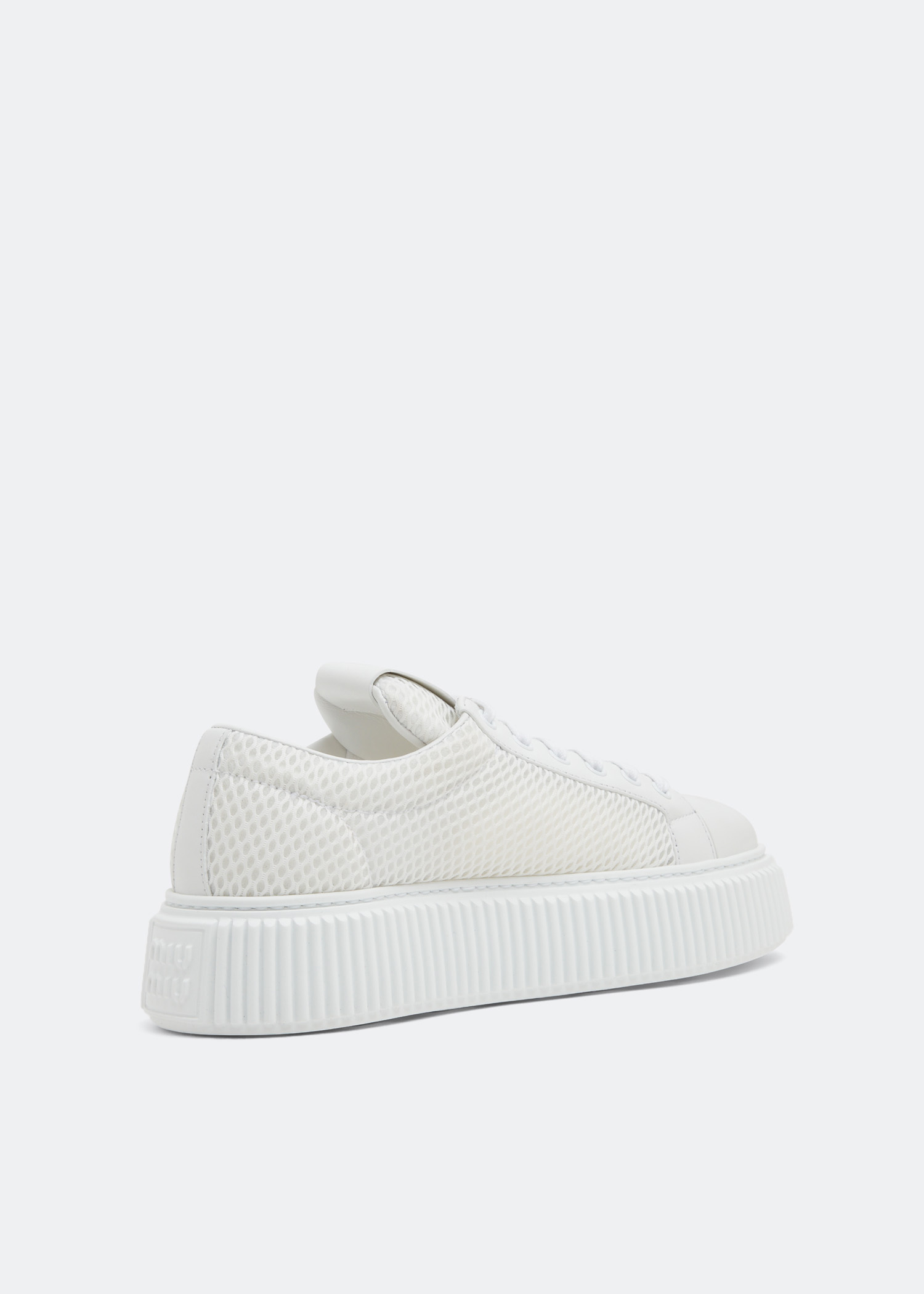 Miu Miu Mesh flatform sneakers for Women - White in UAE | Level Shoes