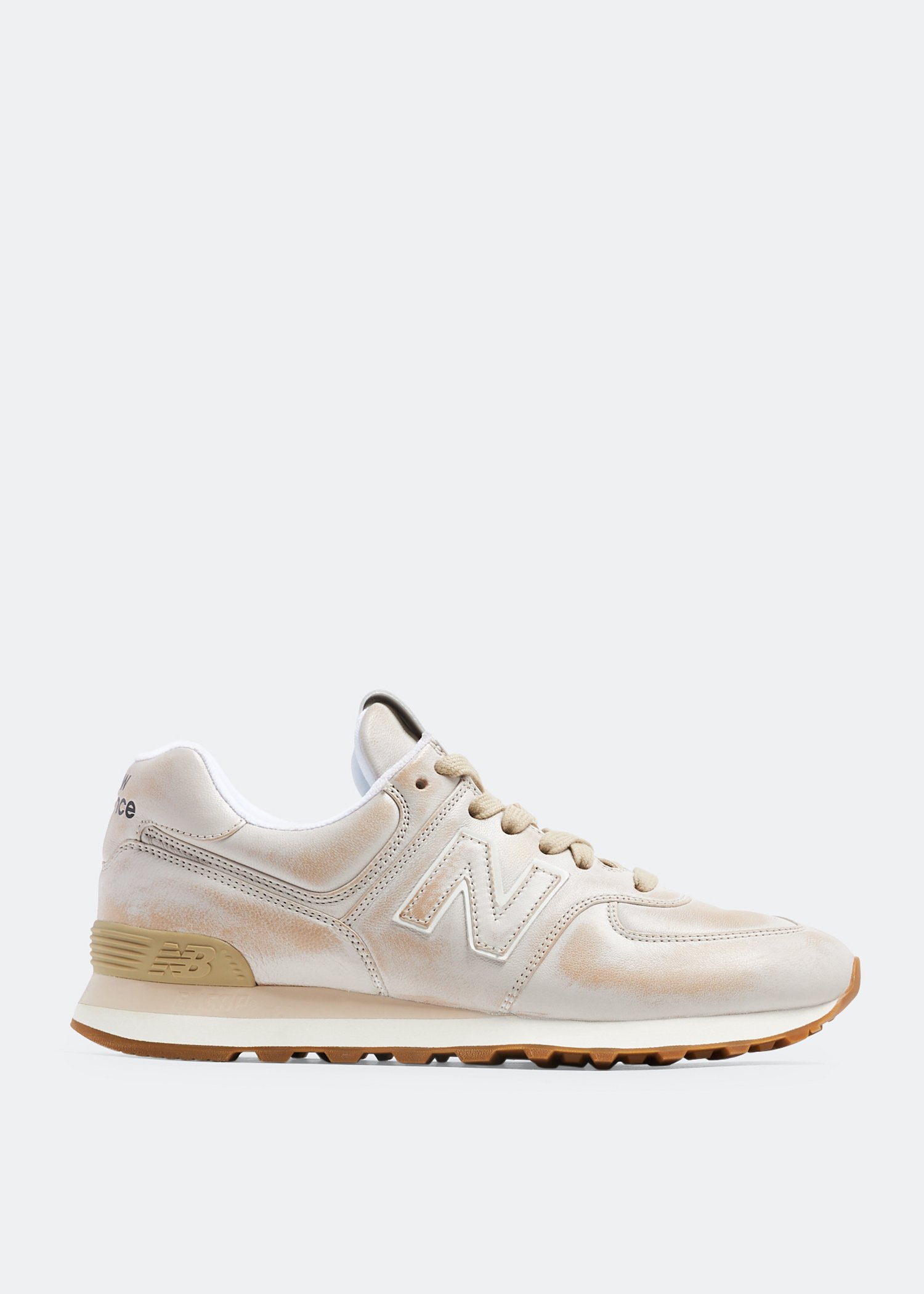 

x New Balance 574 vintage-effect sneakers, Beige