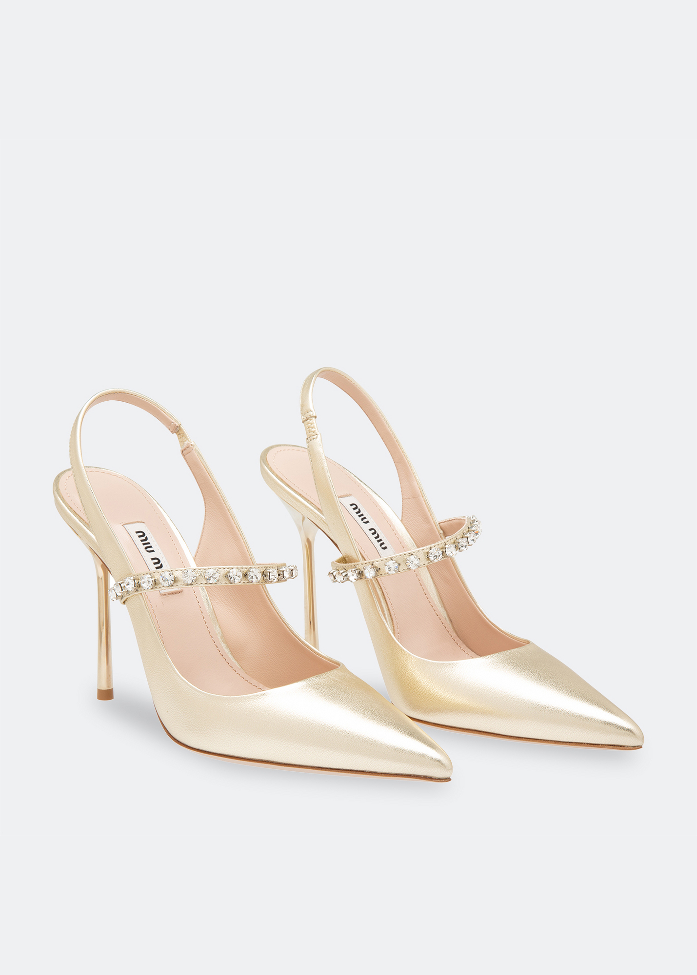 

Leather slingback pumps, Gold