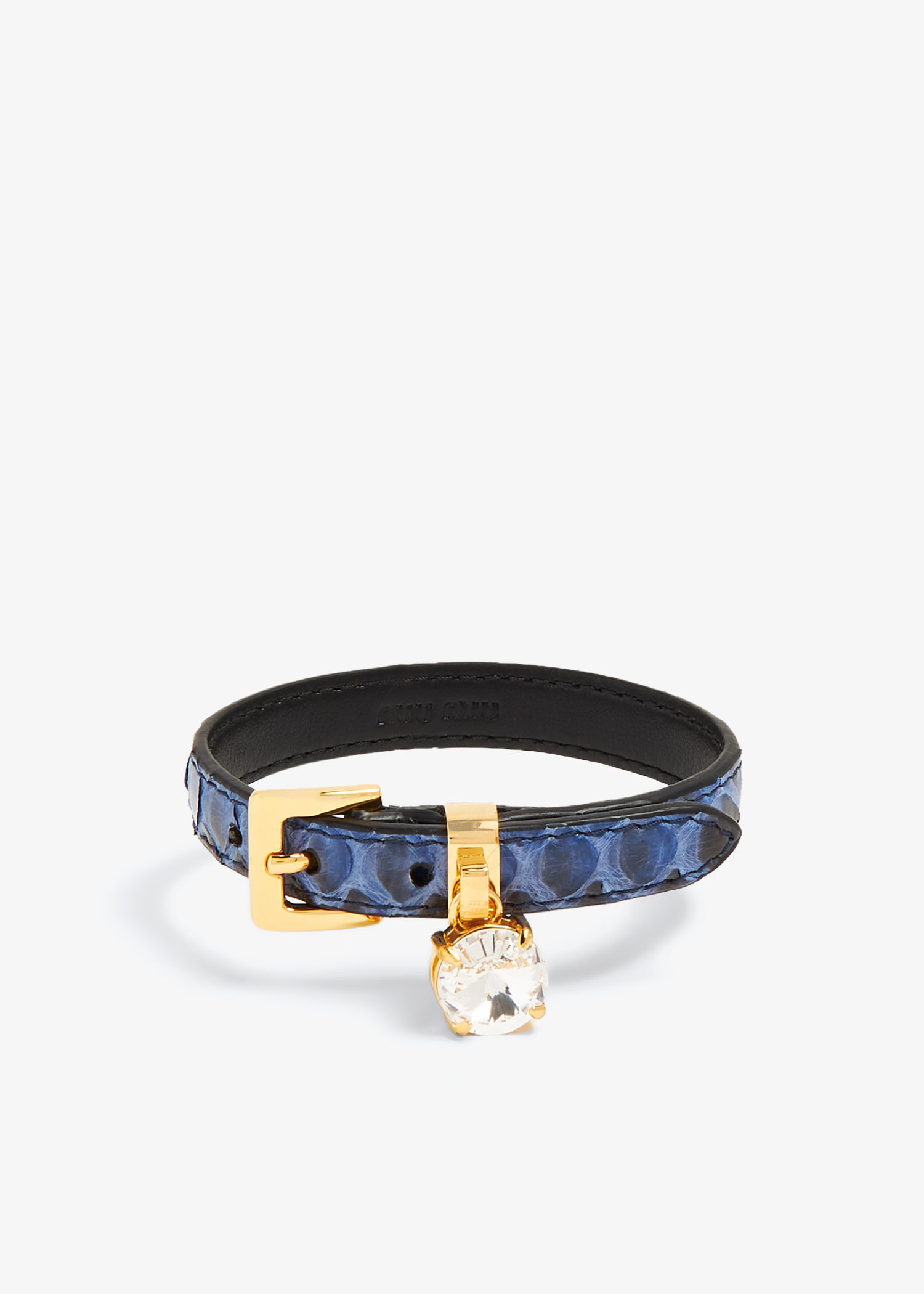 

Python leather bracelet, Blue