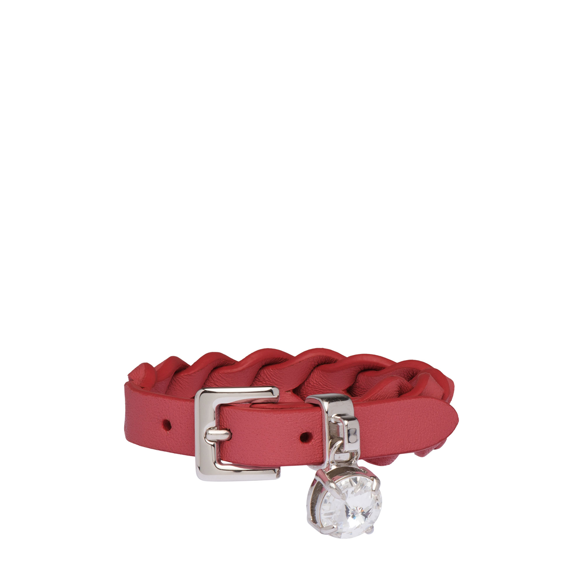 

Woven nappa leather bracelet, Red