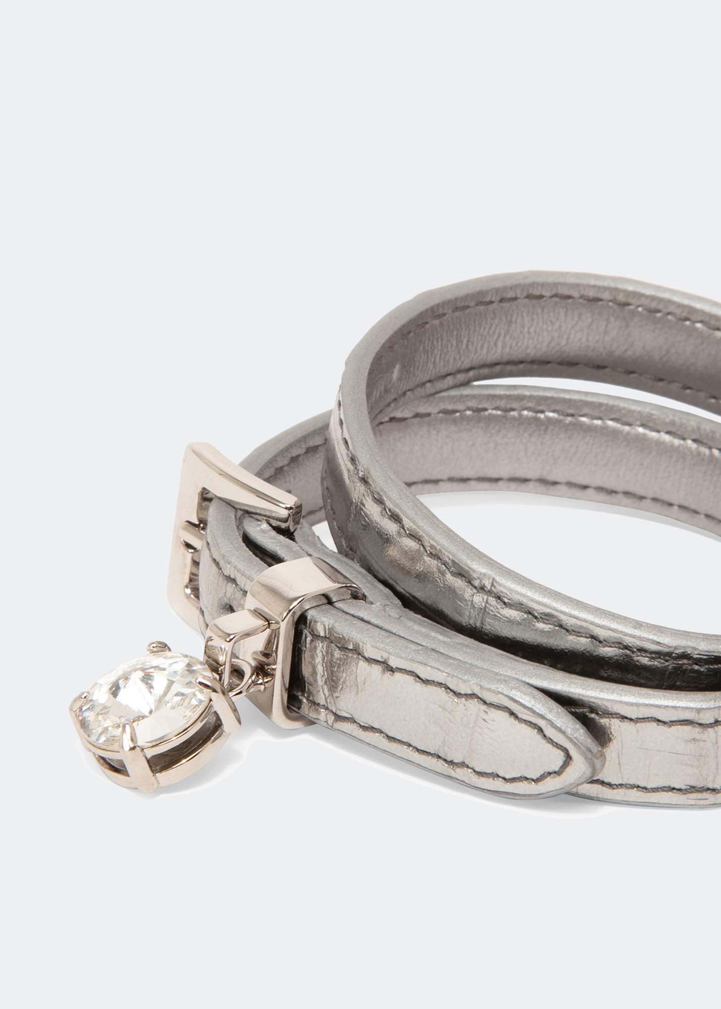 

Madras leather bracelet, Silver