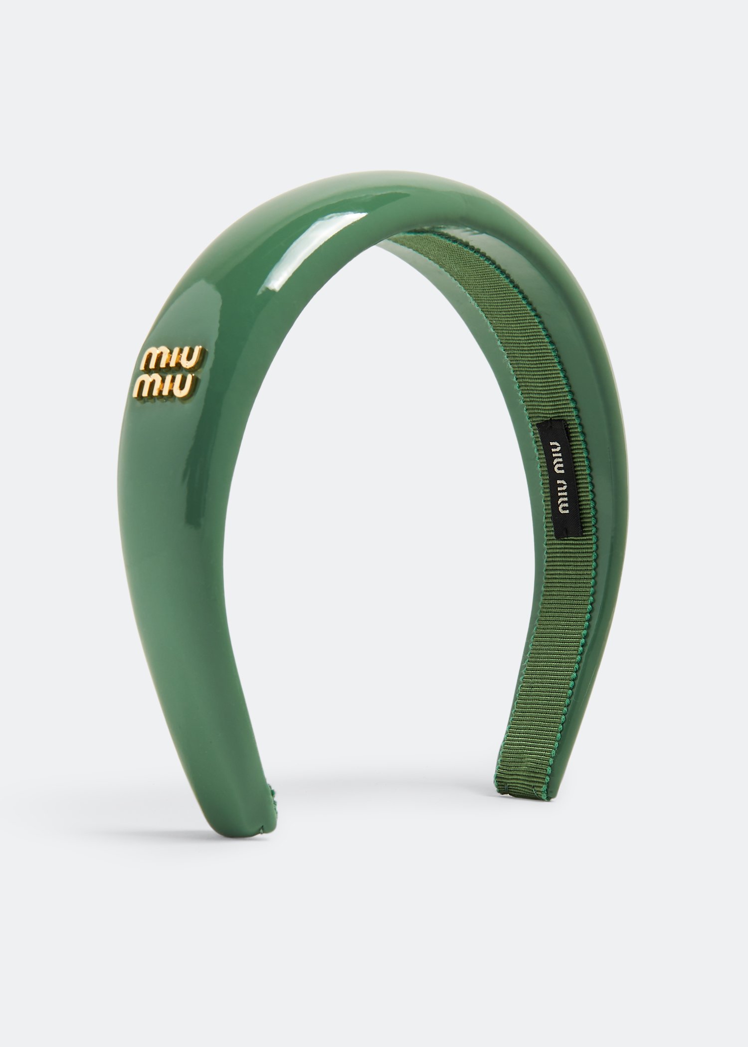 

Patent leather headband, Green