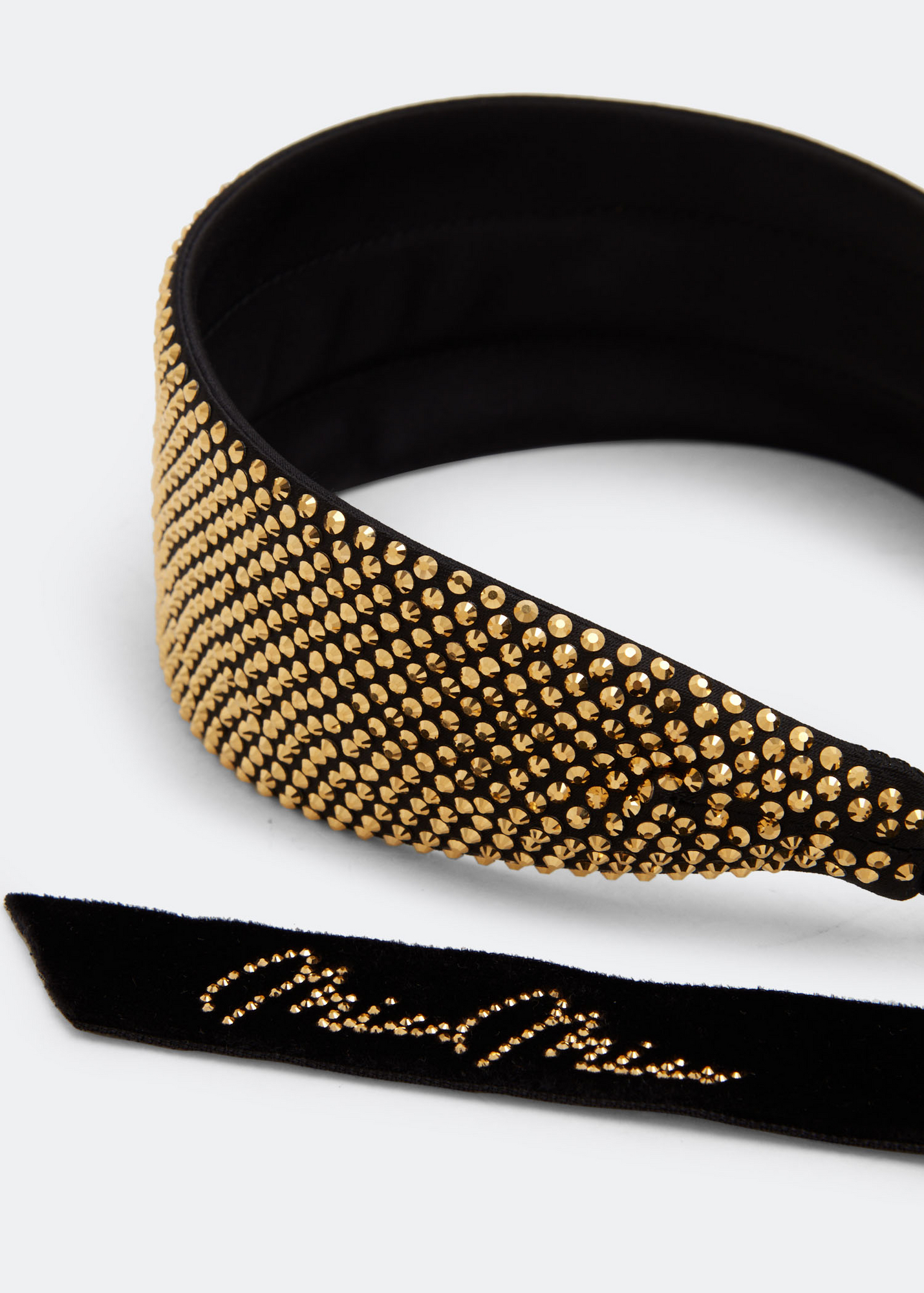 

Rhinestone embellished scarf headband, Gold