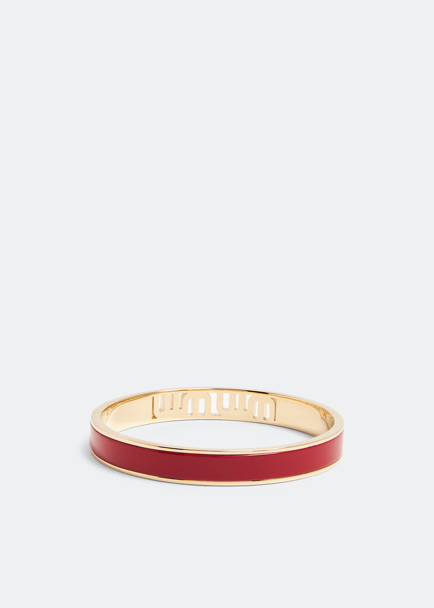 Miu Miu Enamelled metal bangle bracelet for Women - Red in UAE | Level Shoes