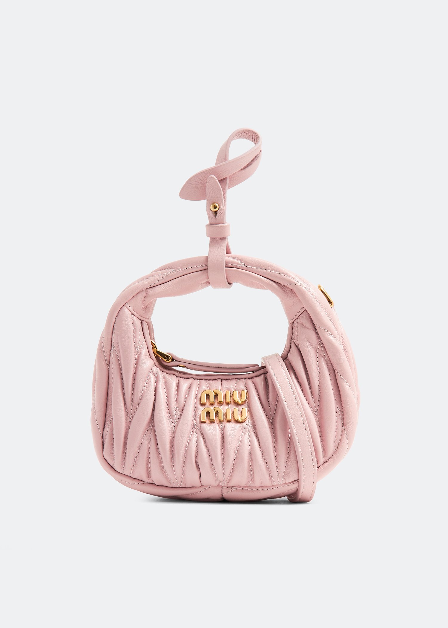 

Wander matelassé mini hobo pouch, Pink