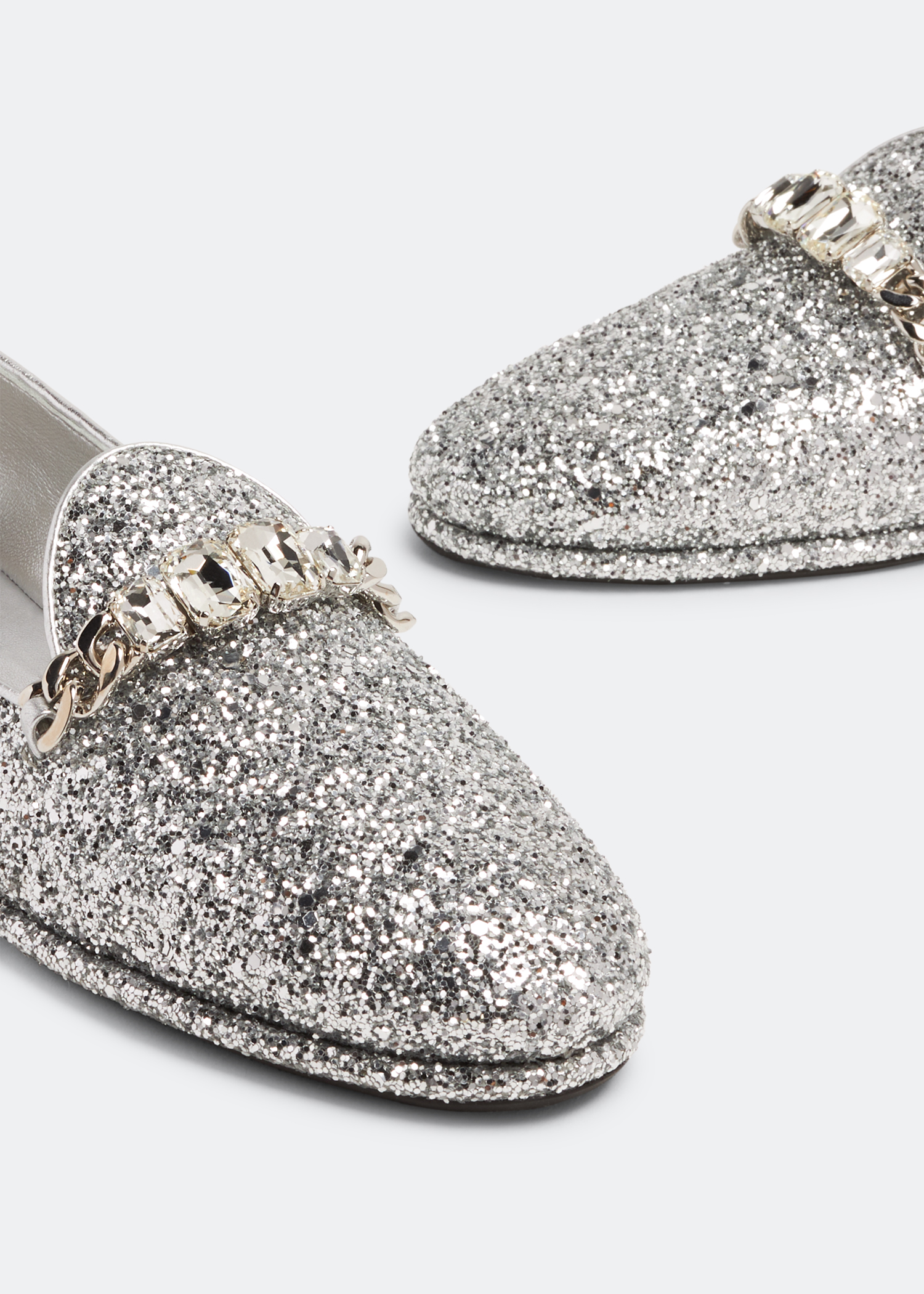 

Glitter loafers, Silver