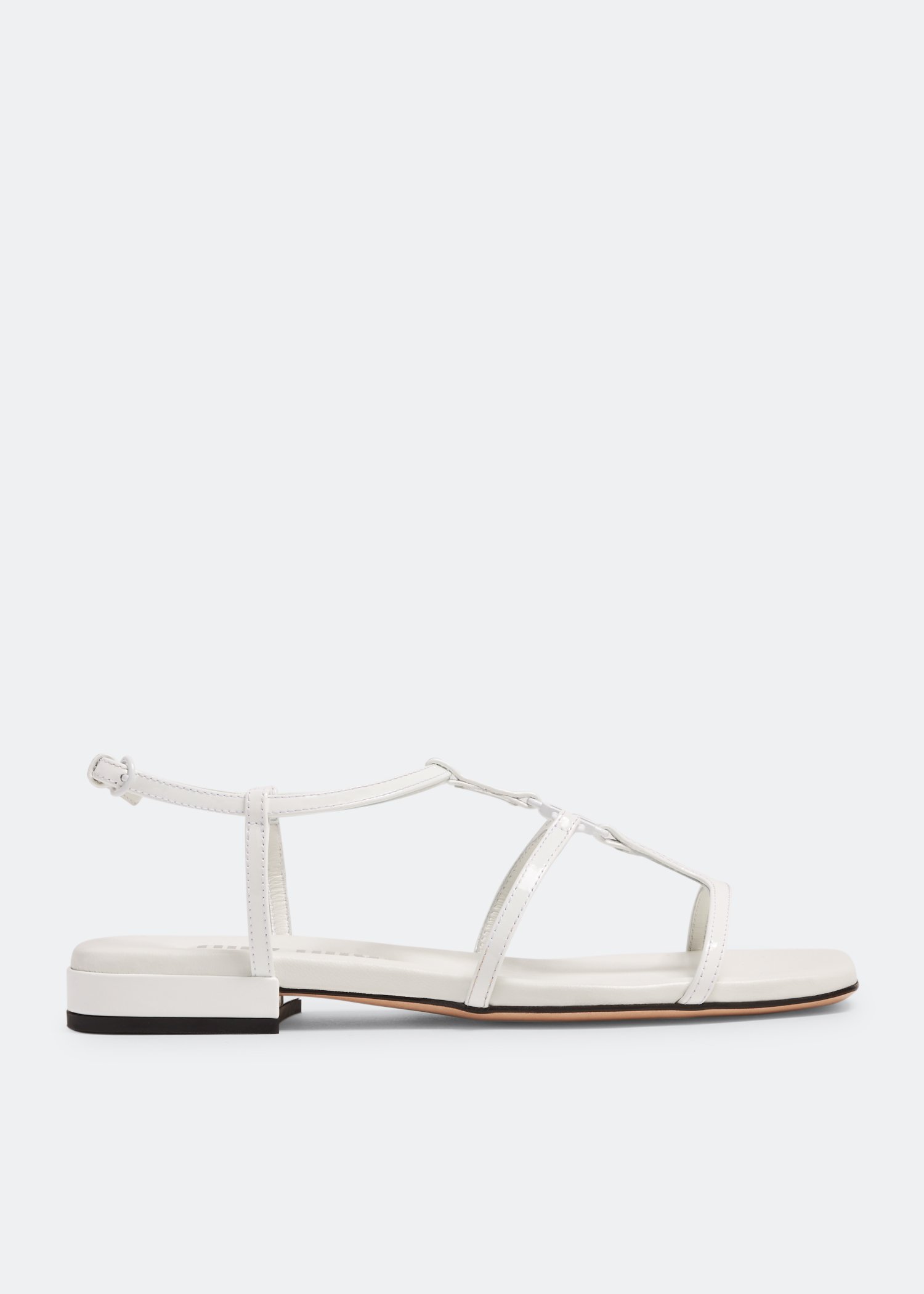 

Patent leather sandals, White