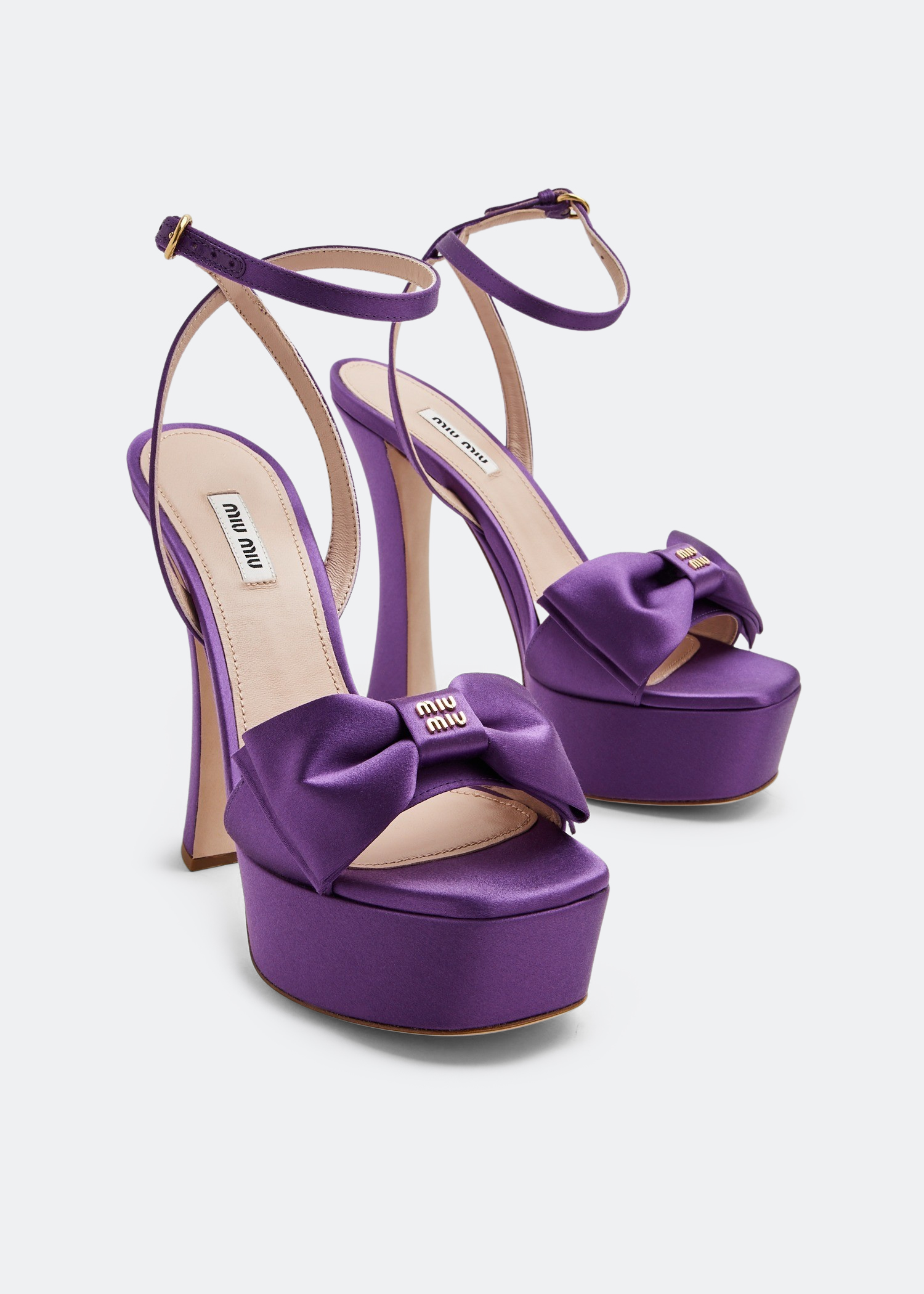 Miu Miu Satin platform sandals for Women - Purple in KSA | Level Shoes