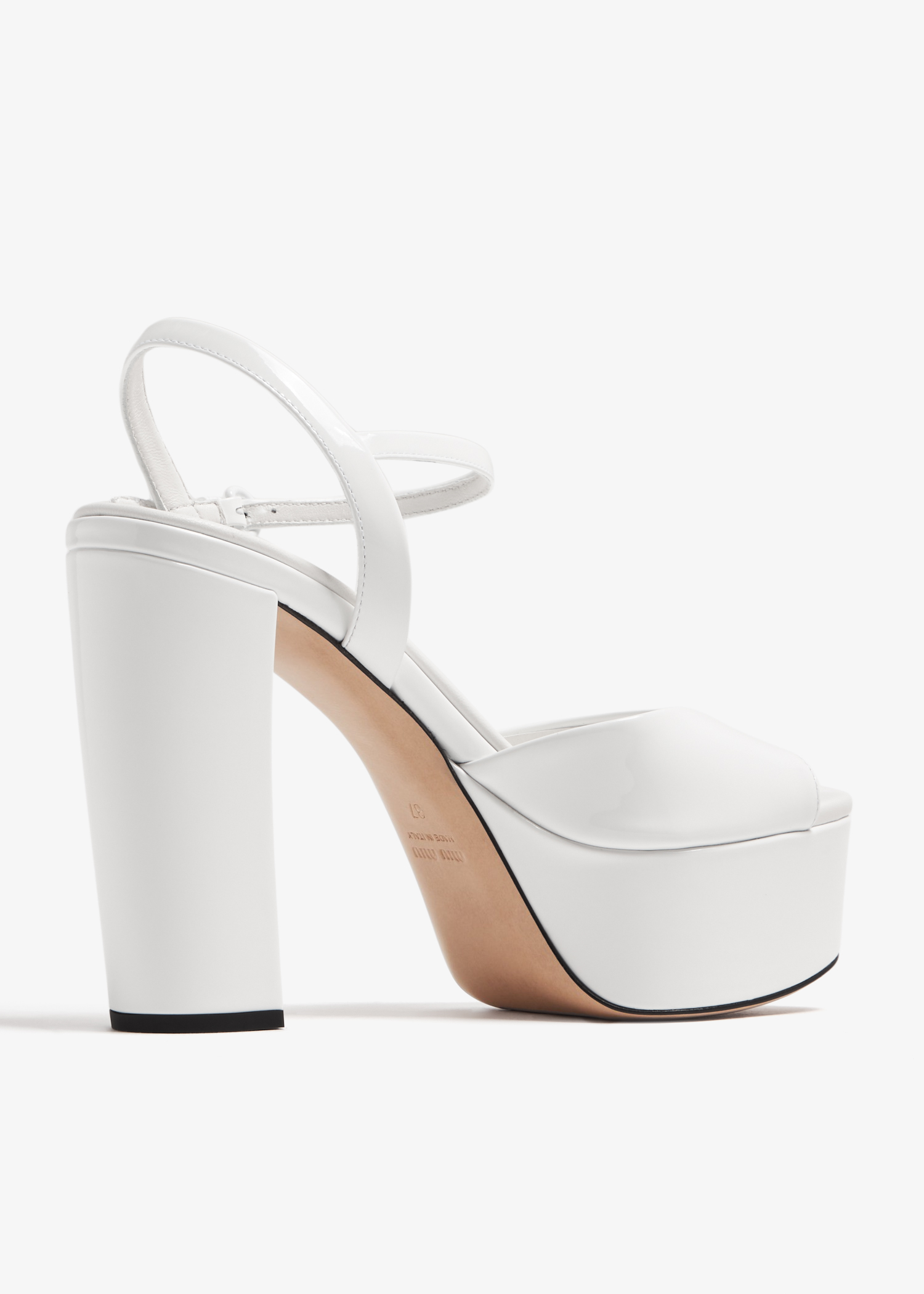 Miu Miu Patent leather platform sandals for Women - White in UAE 