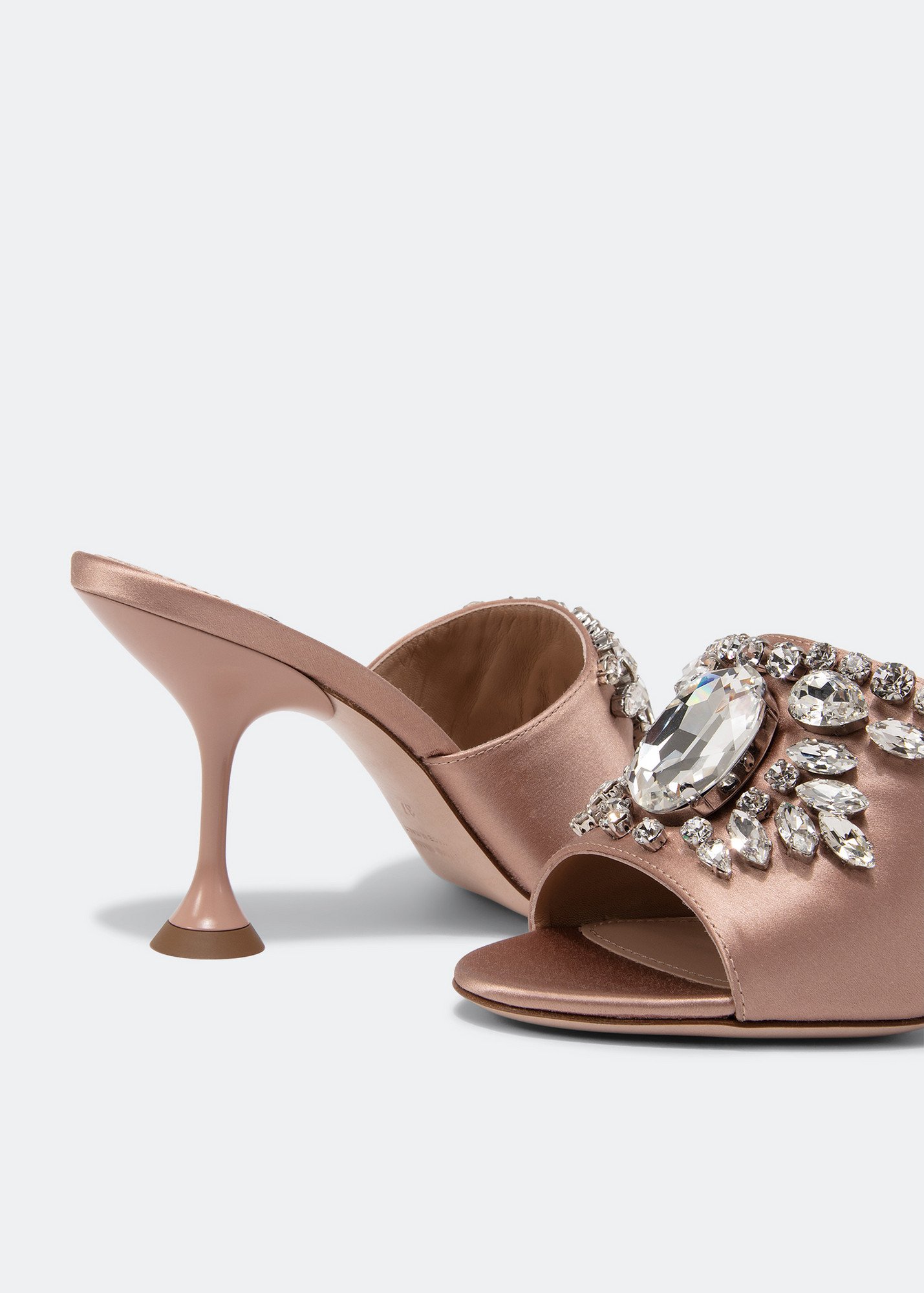 

Satin mules, Beige