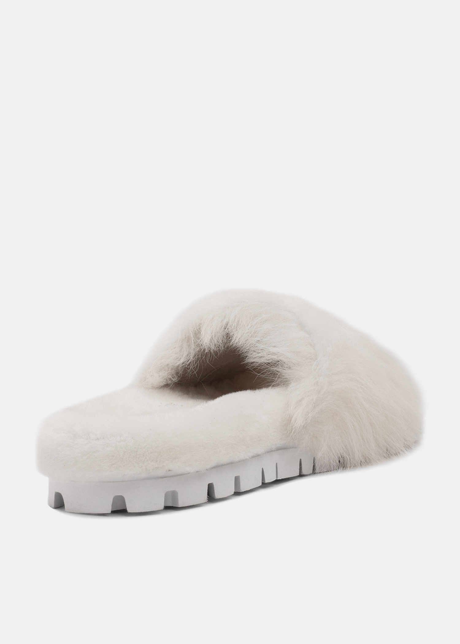 

Shearling slide sandals, White