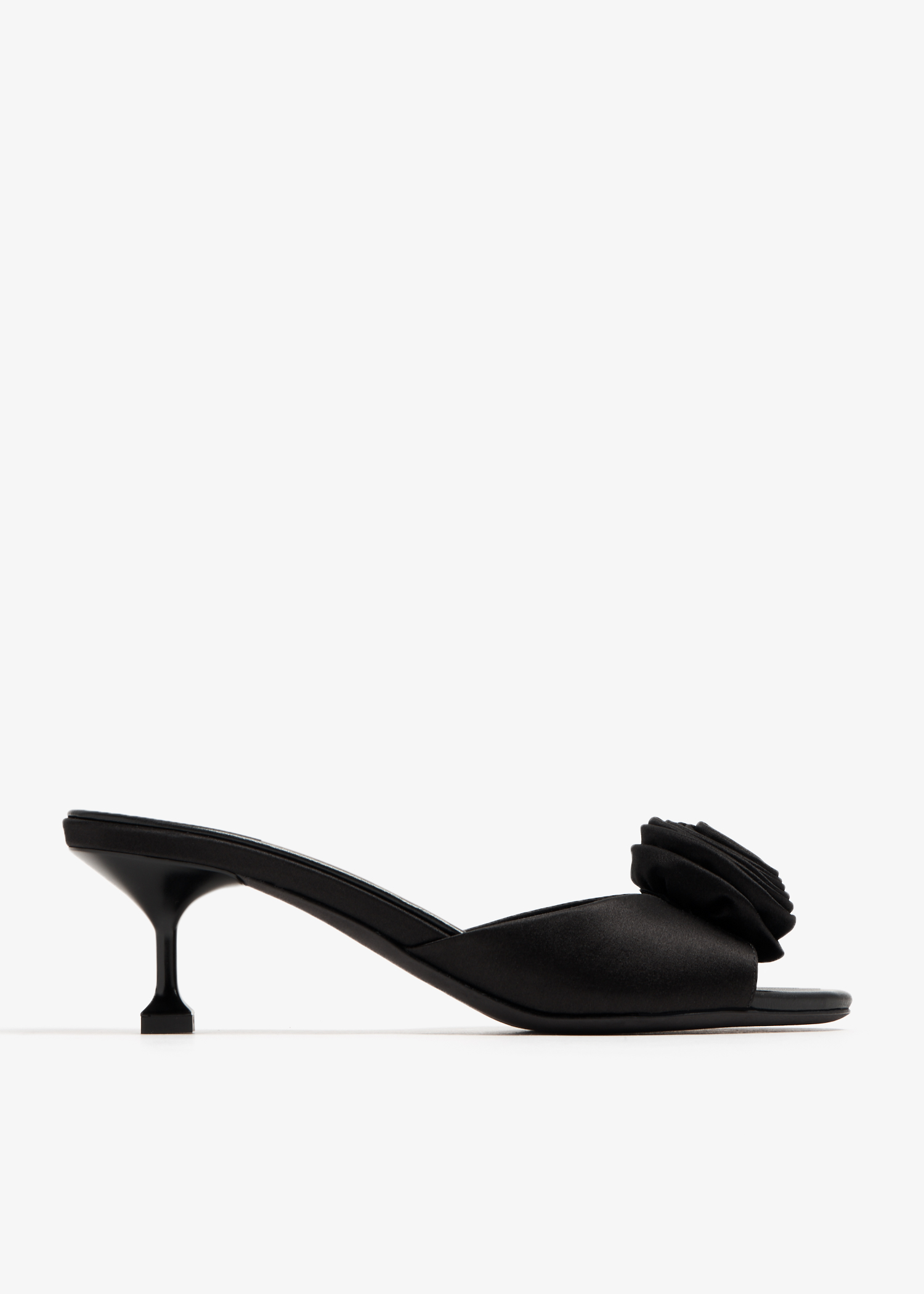 

Satin slide sandals, Black