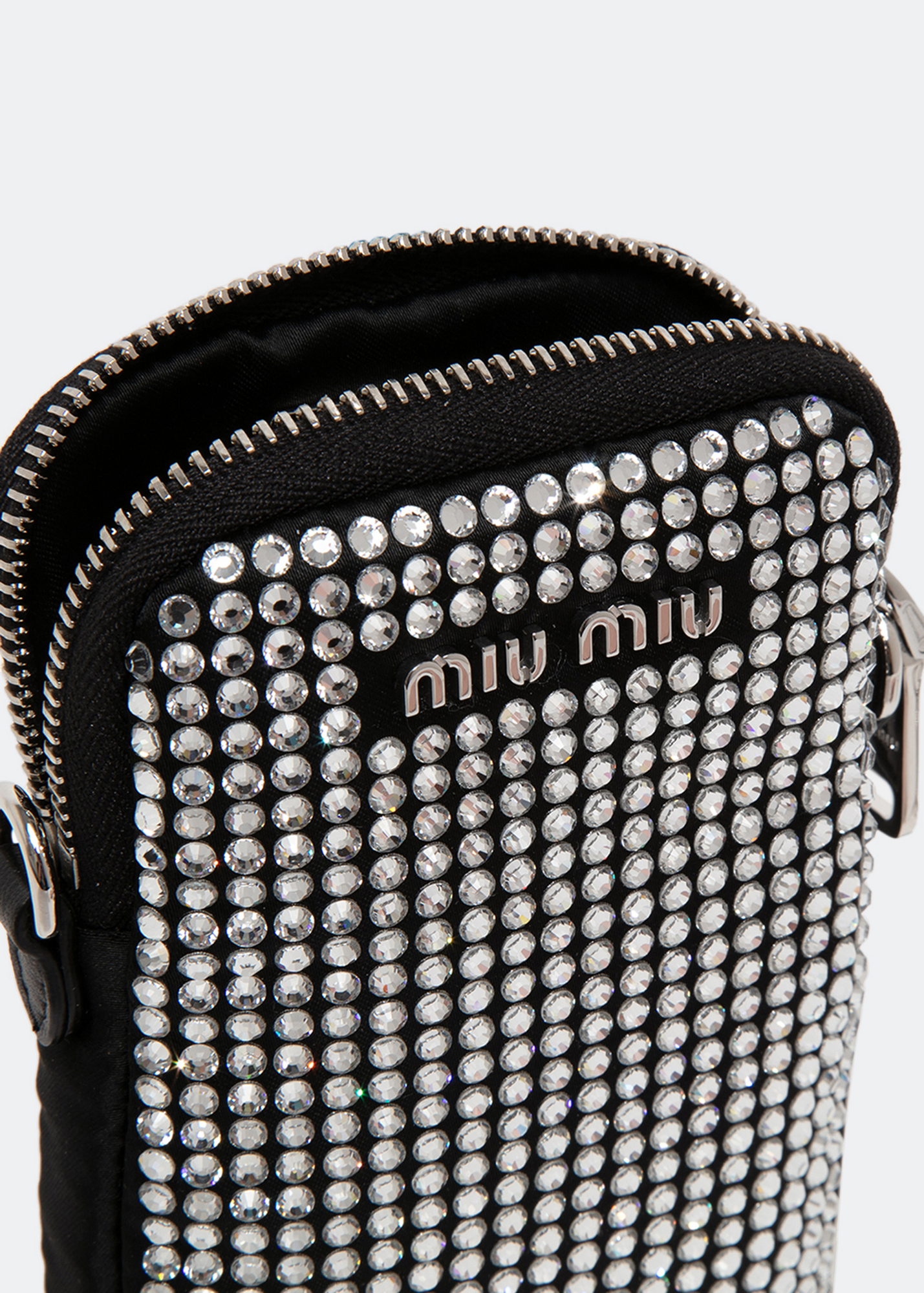 

Crystal-embellished smartphone pouch, Black