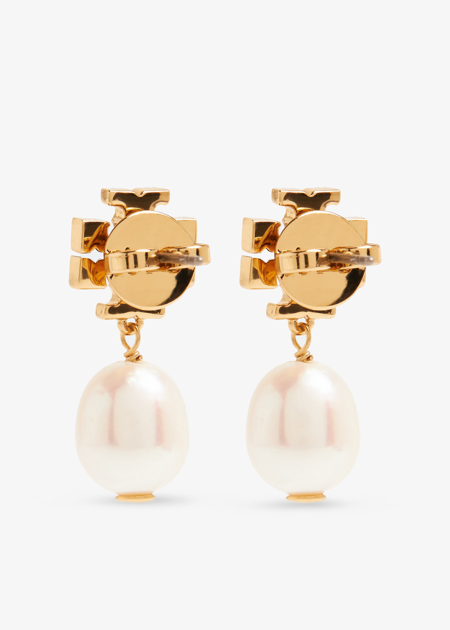 

Kira pavé pearl drop earrings, Gold