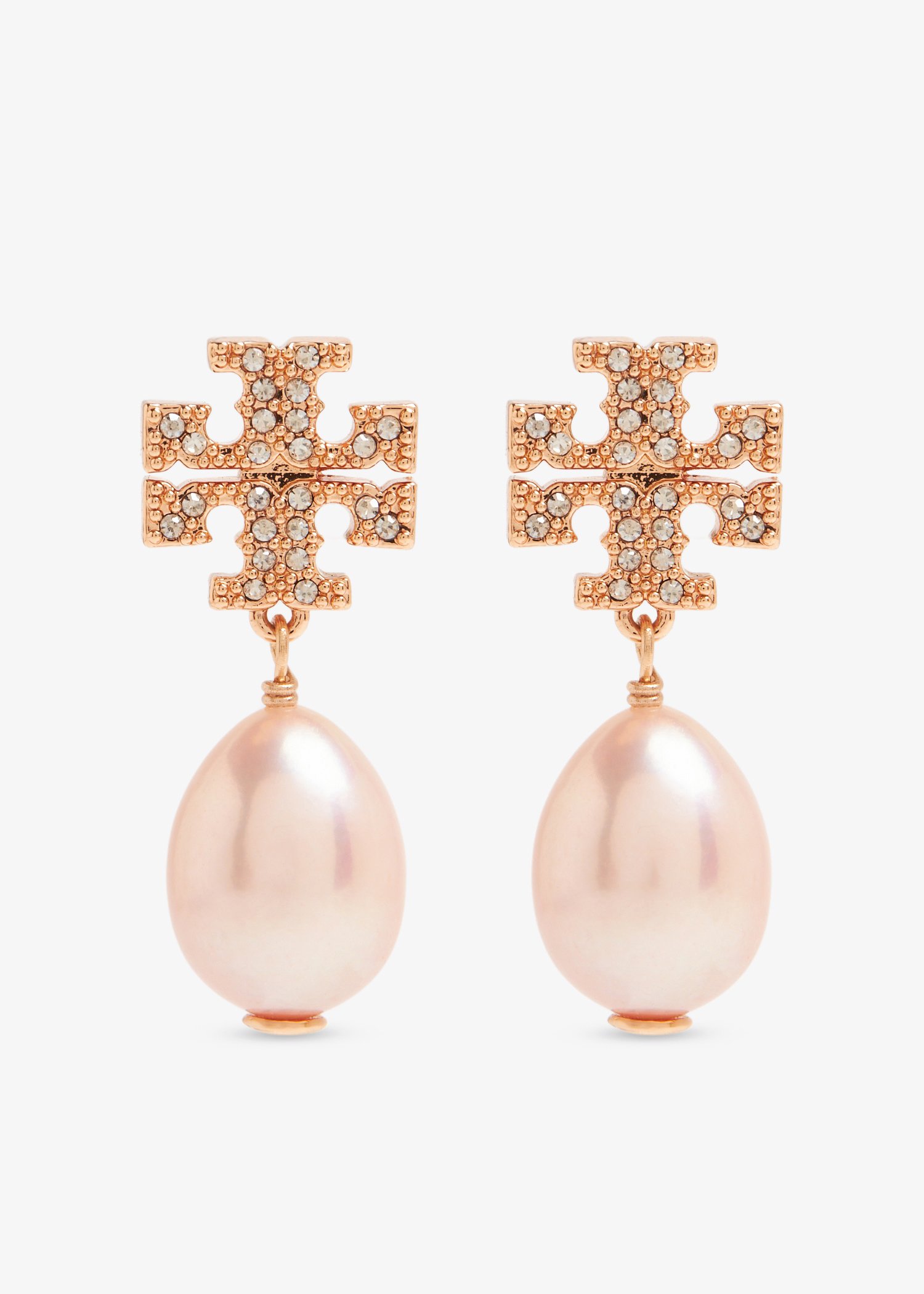 Tory Burch Kira pavé pearl drop earrings for Women - Pink in UAE