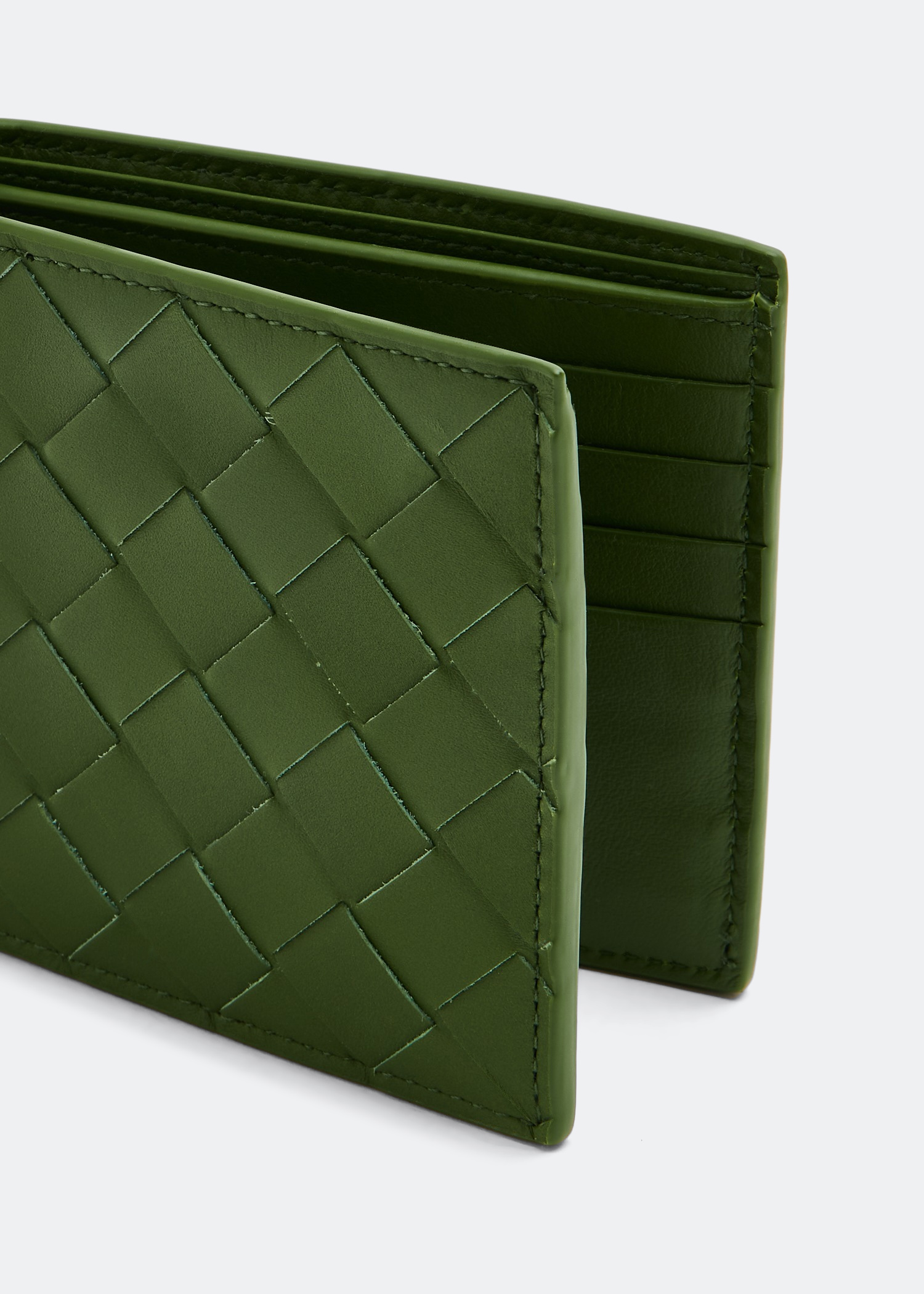 

Intrecciato bi-fold wallet, Green