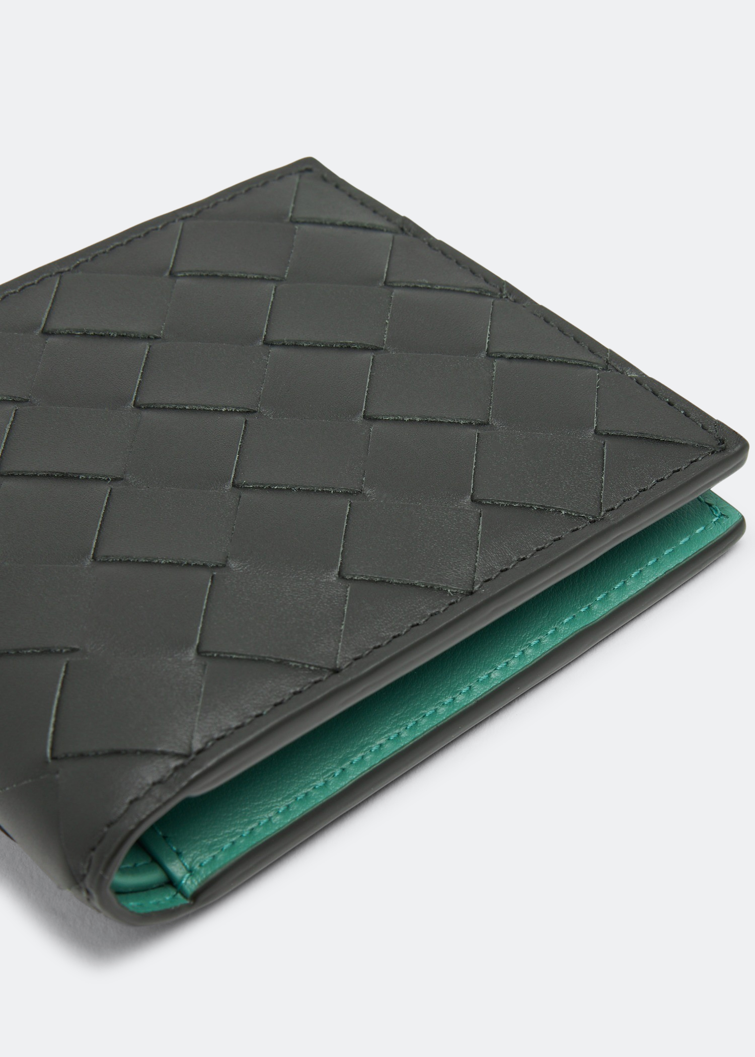 

Intrecciato bi-fold wallet, Green