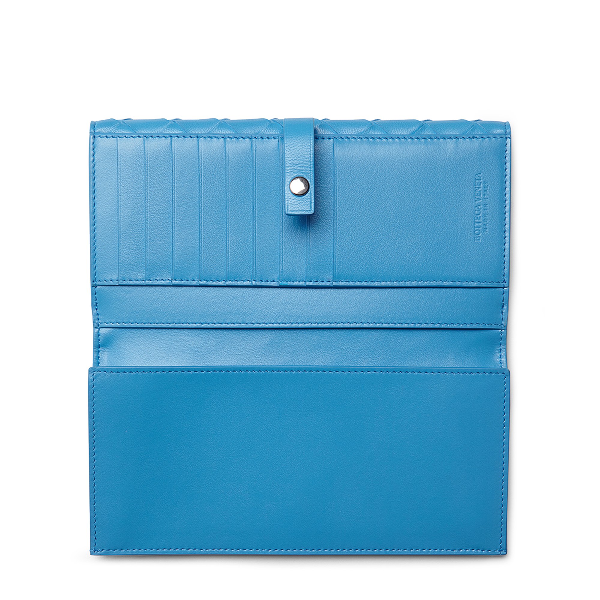 

Intrecciato French wallet, Blue