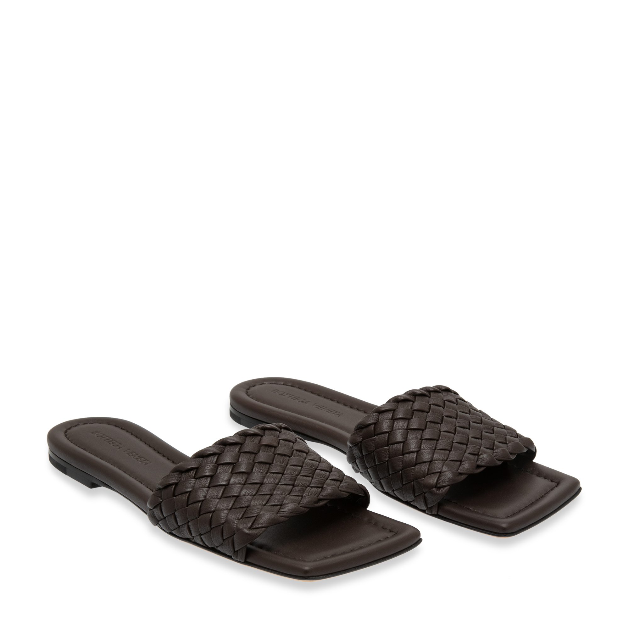 

Intrecciato leather flat sandals, Black