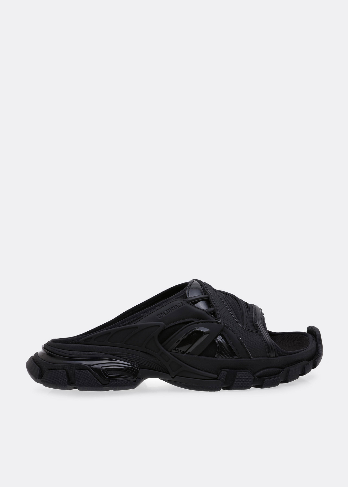 

Track slide sandals, Black