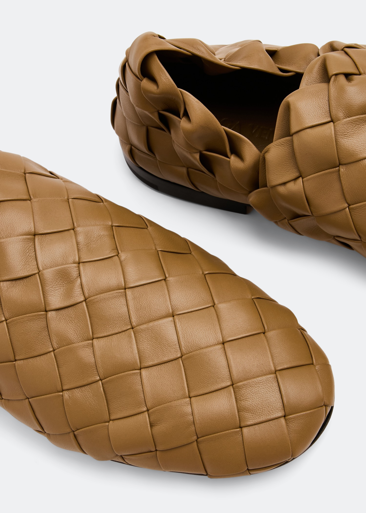 

Intreccio leather slippers, Brown