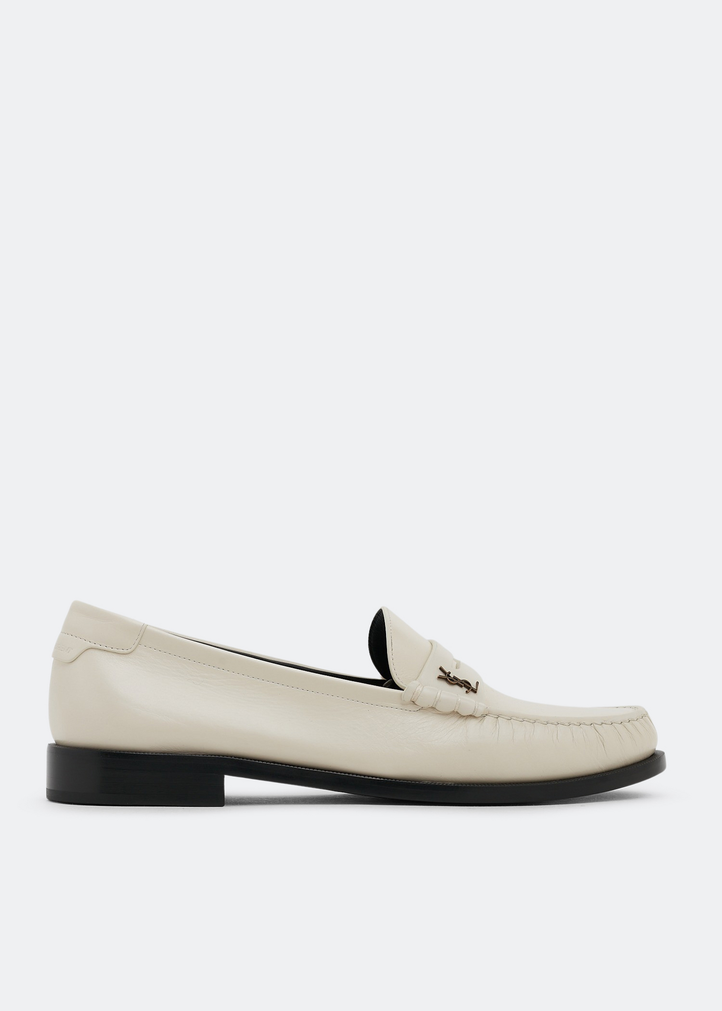 

Monogram leather loafers, White