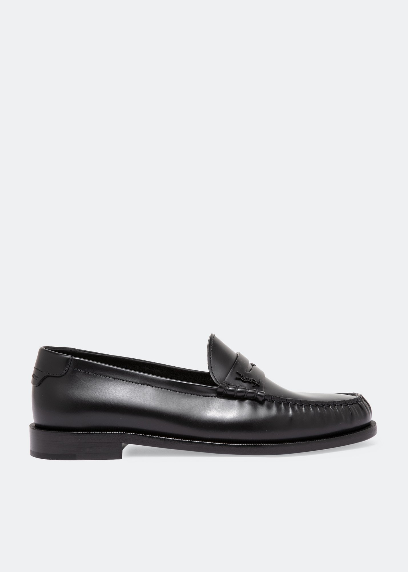 

Monogram leather loafers, Black