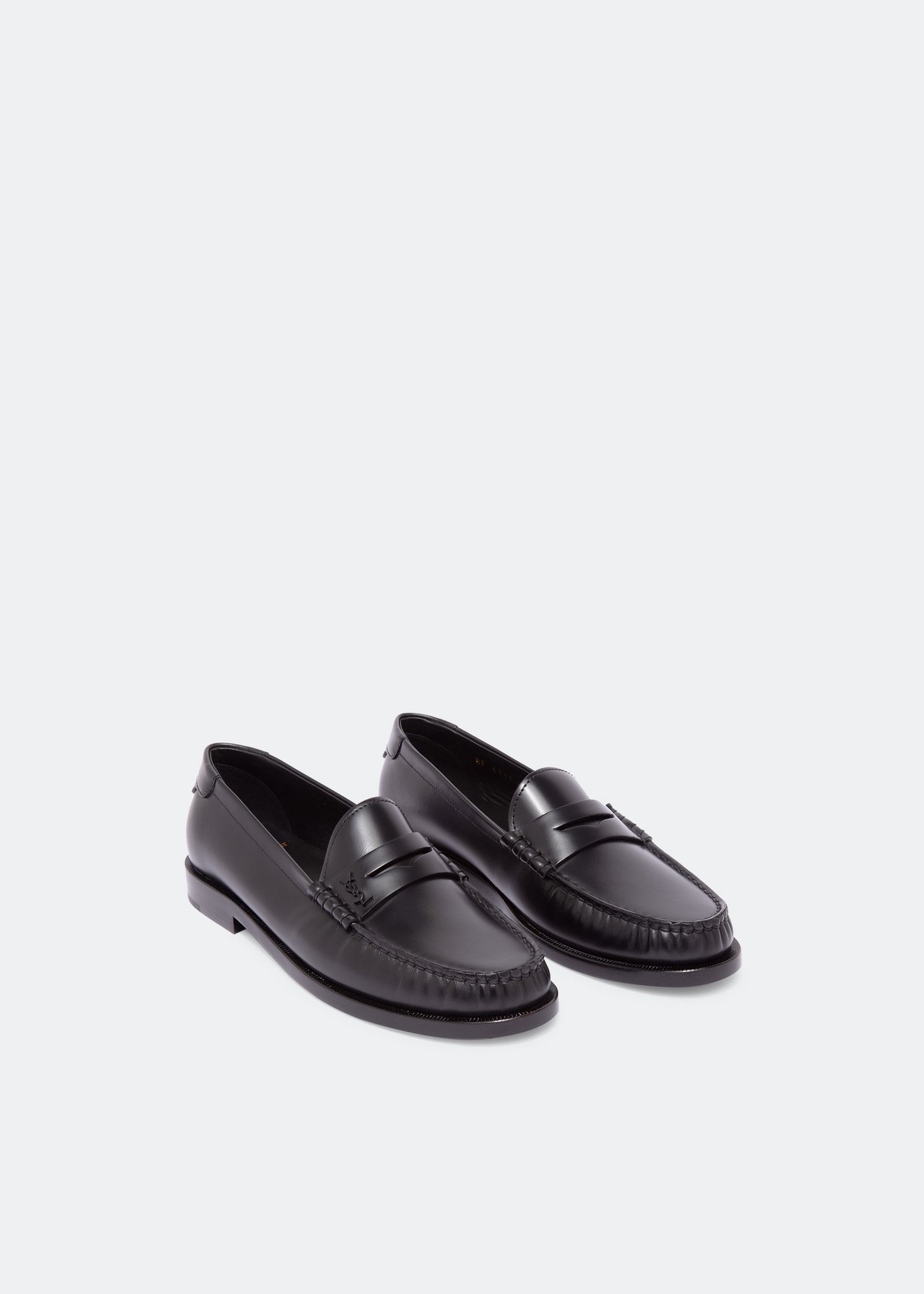 

Monogram leather loafers, Black