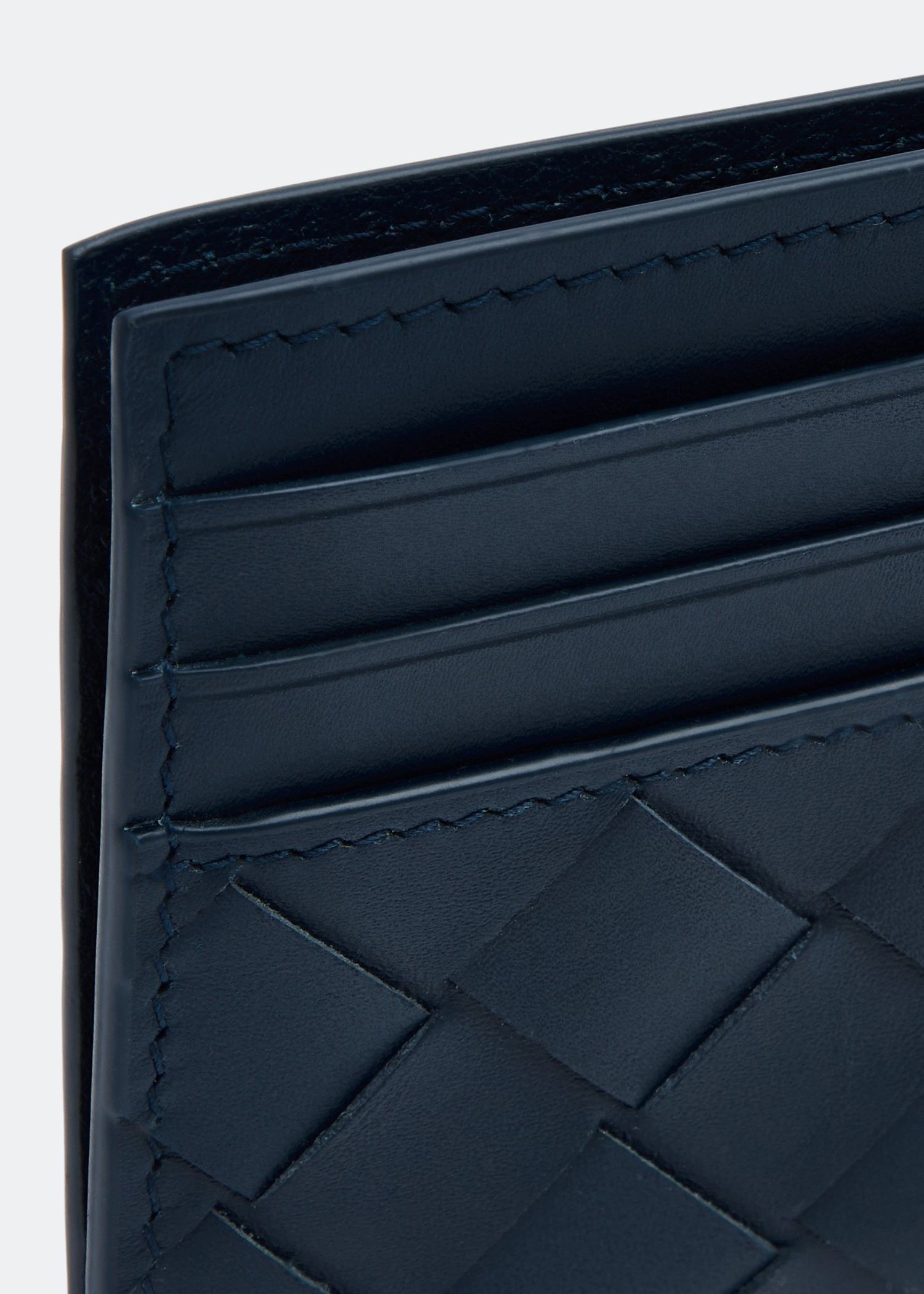 

Intrecciato card case, Blue