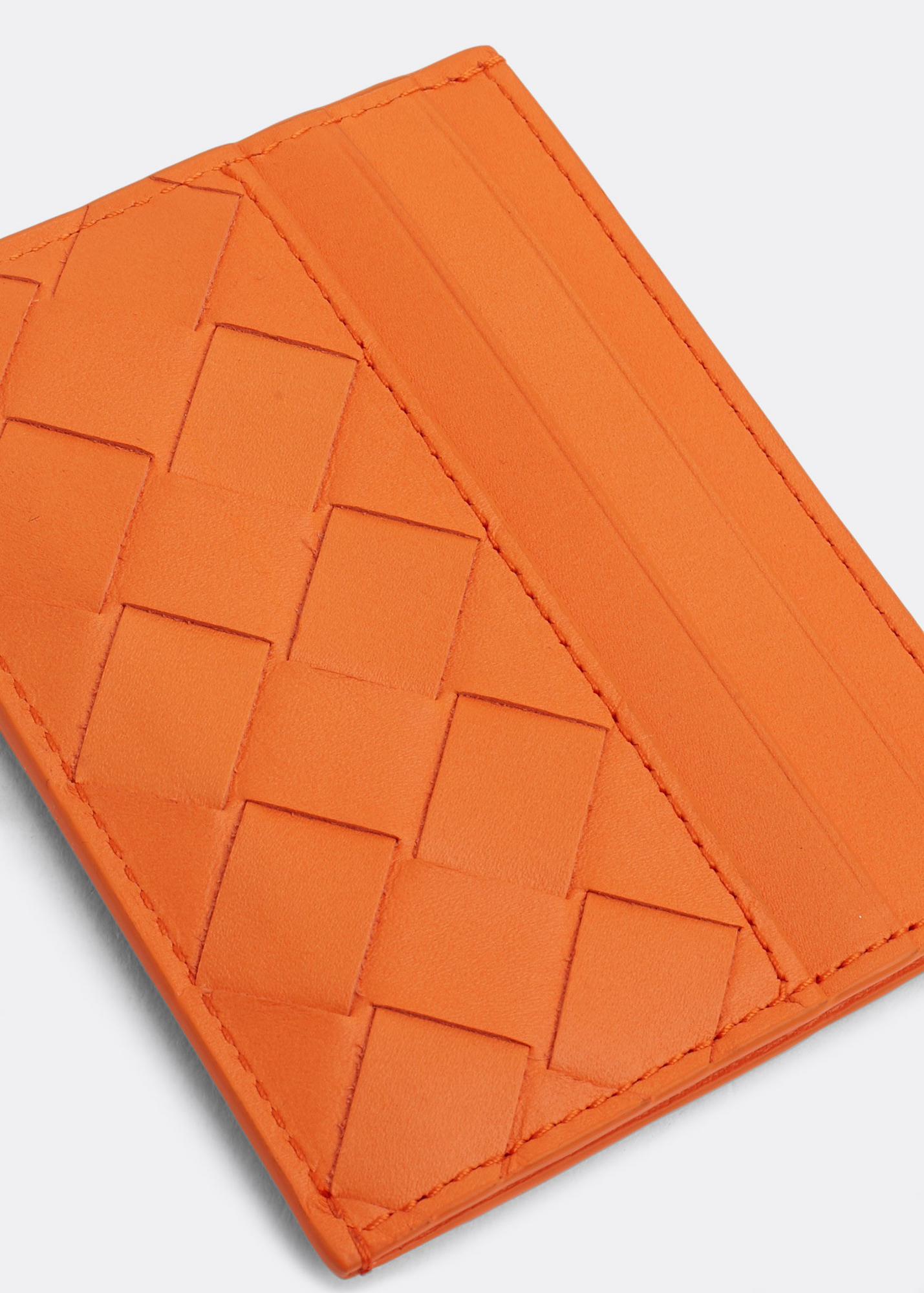 

Intrecciato card case, Orange