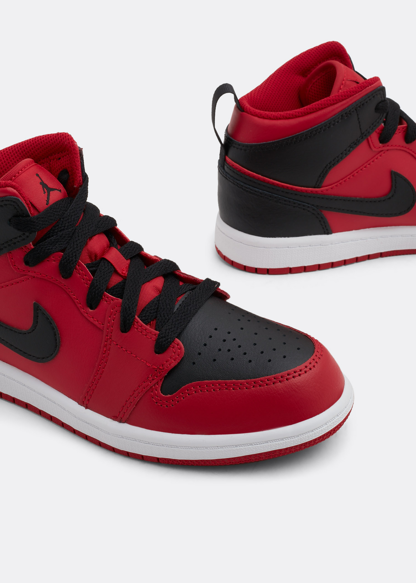 Air jordan 1 mid men's reverse bred black red best sale