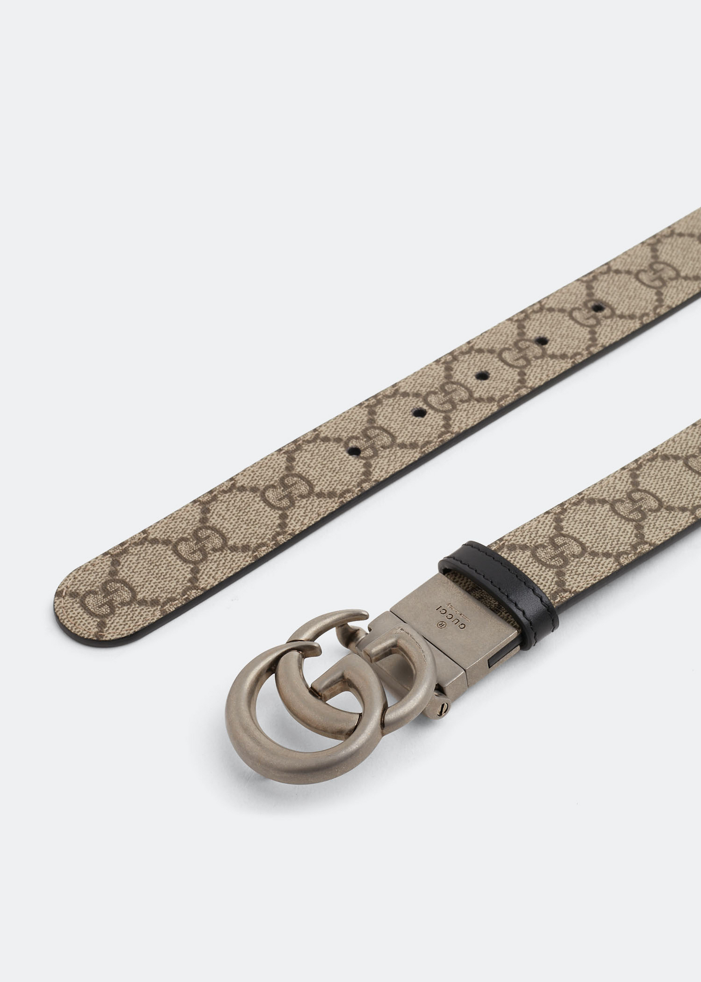 

GG Marmont reversible thin belt, Beige