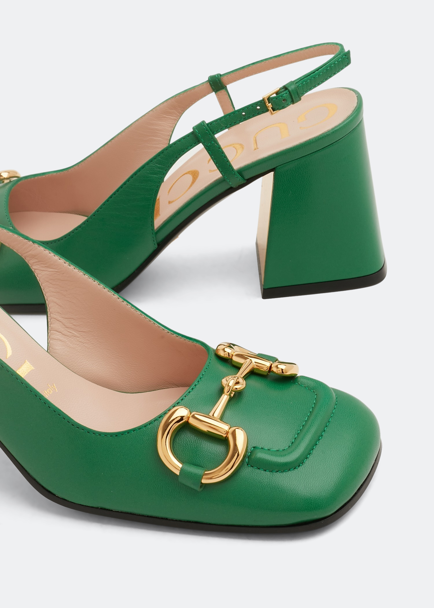 

Horsebit sling-back pumps, Green