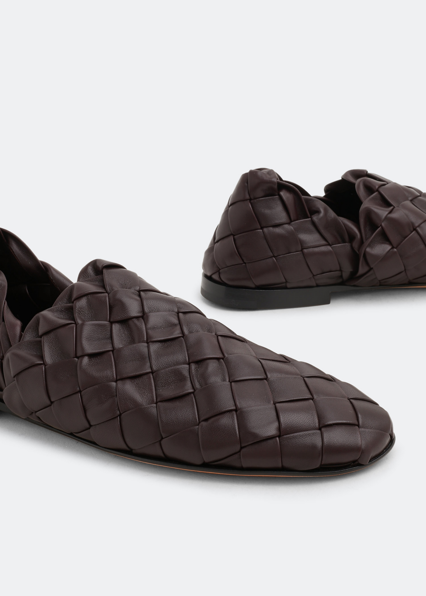 

Intreccio leather slippers, Brown