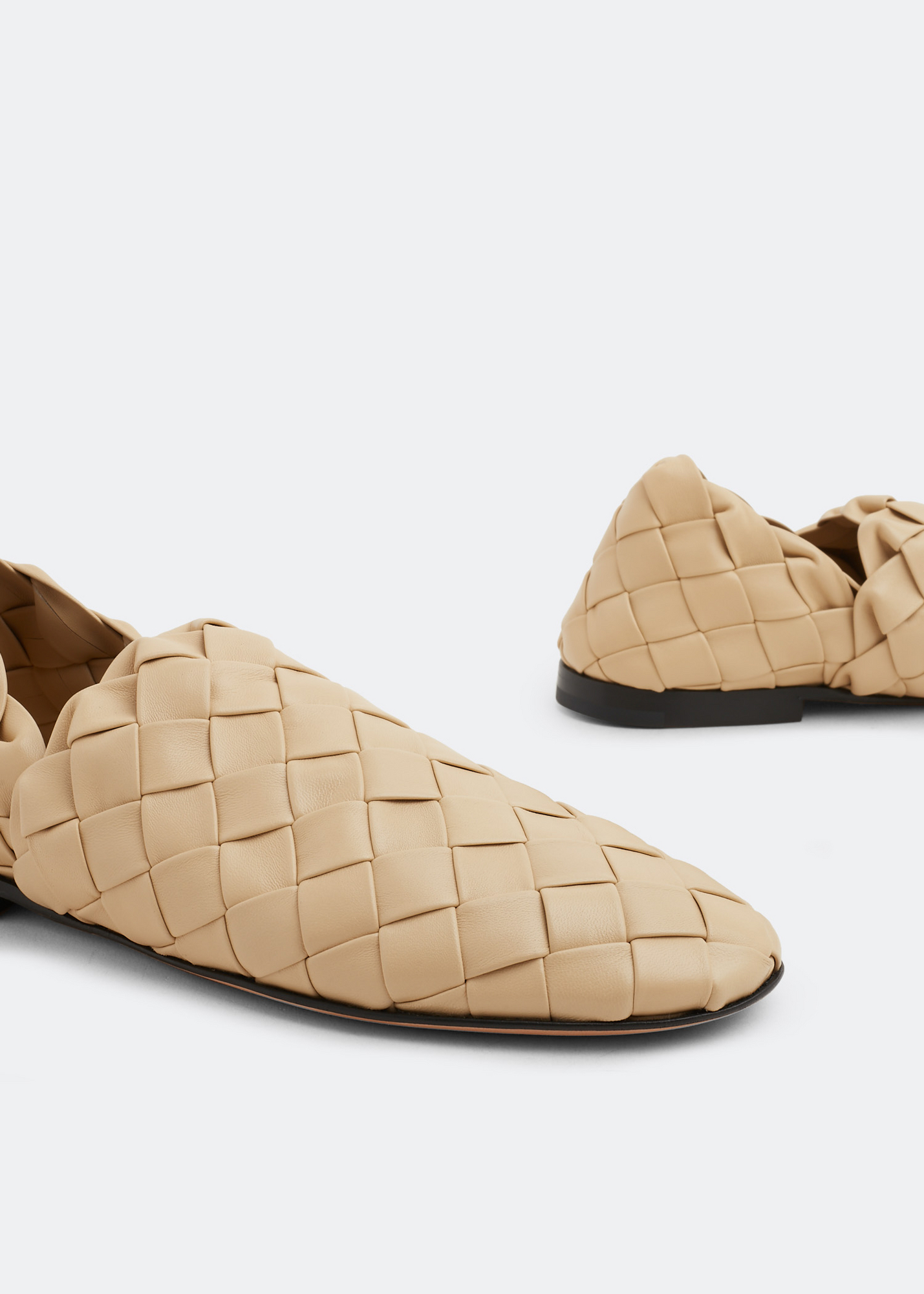 

Intreccio leather slippers, Beige