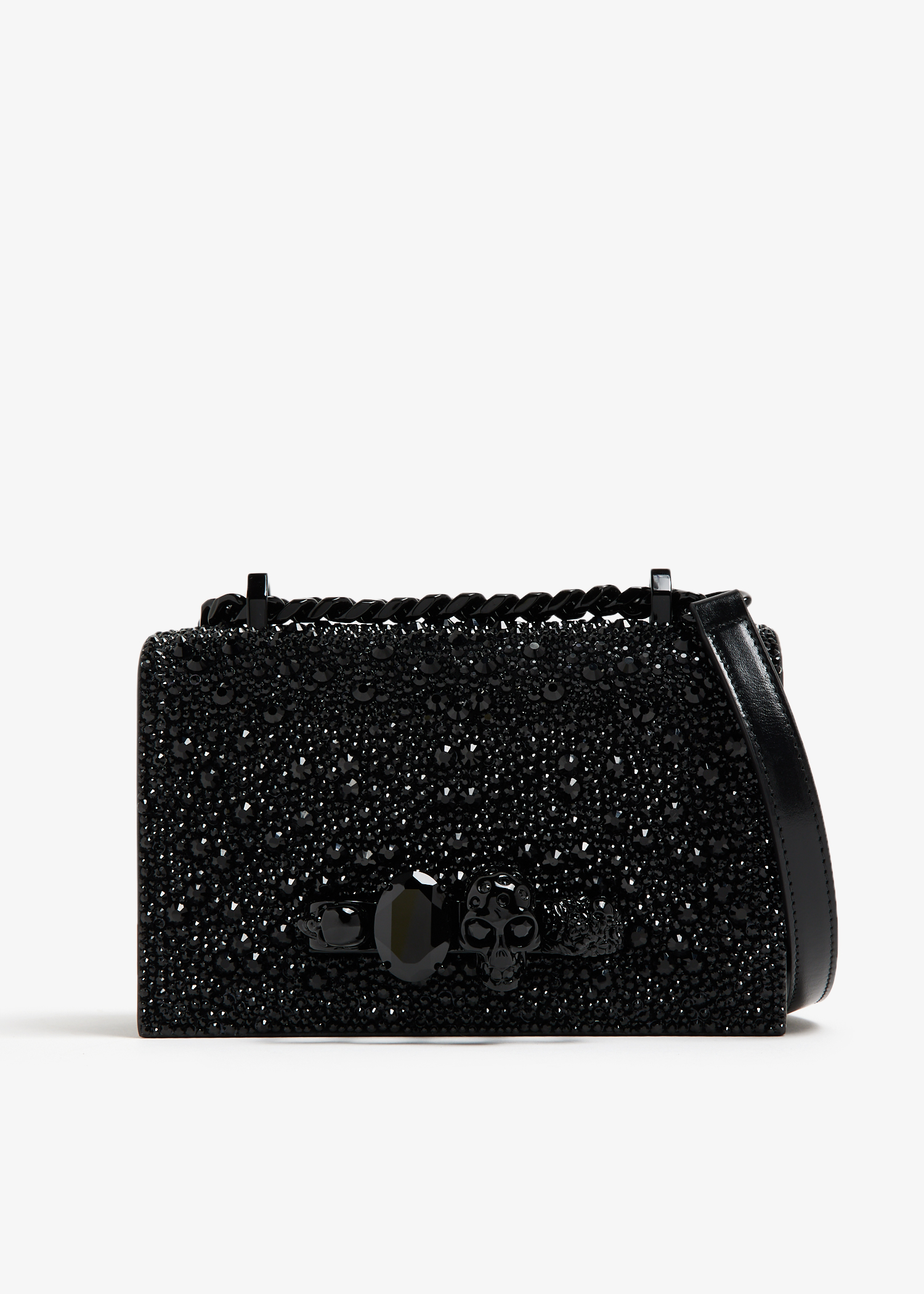 

Mini jewelled satchel, Black