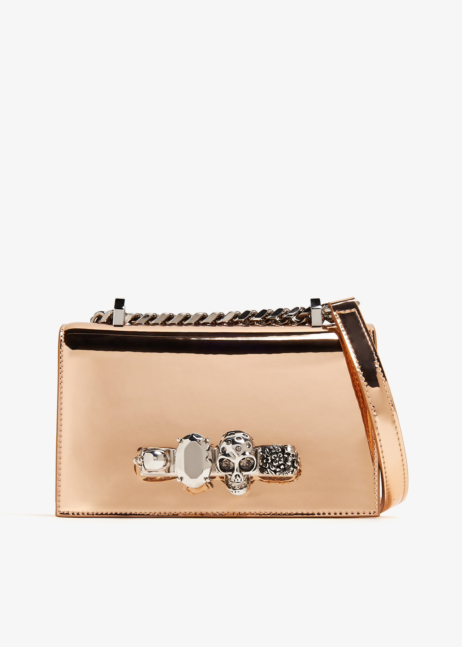 

Mini jewelled satchel, Metallic