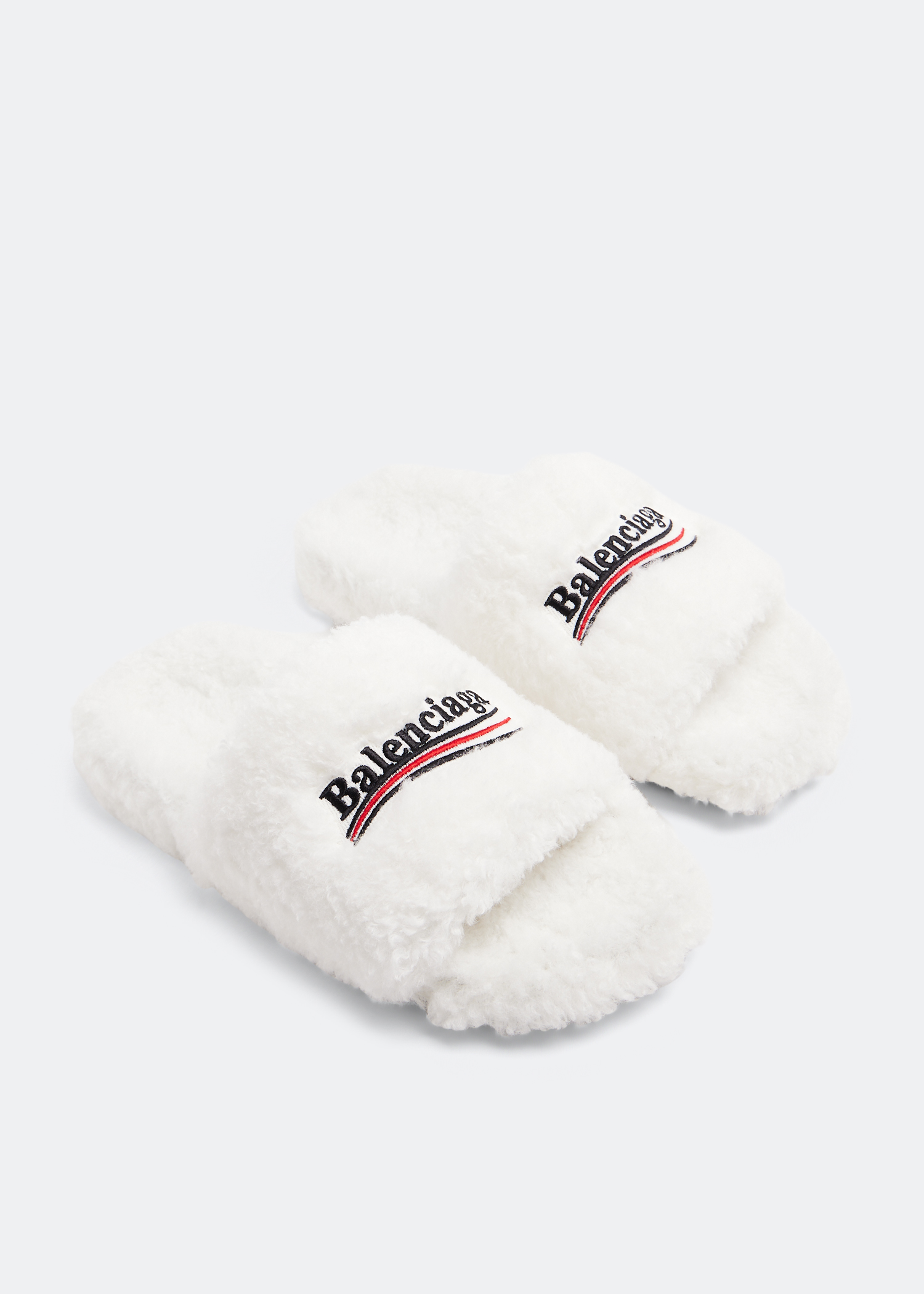 Furry sandals deals slides